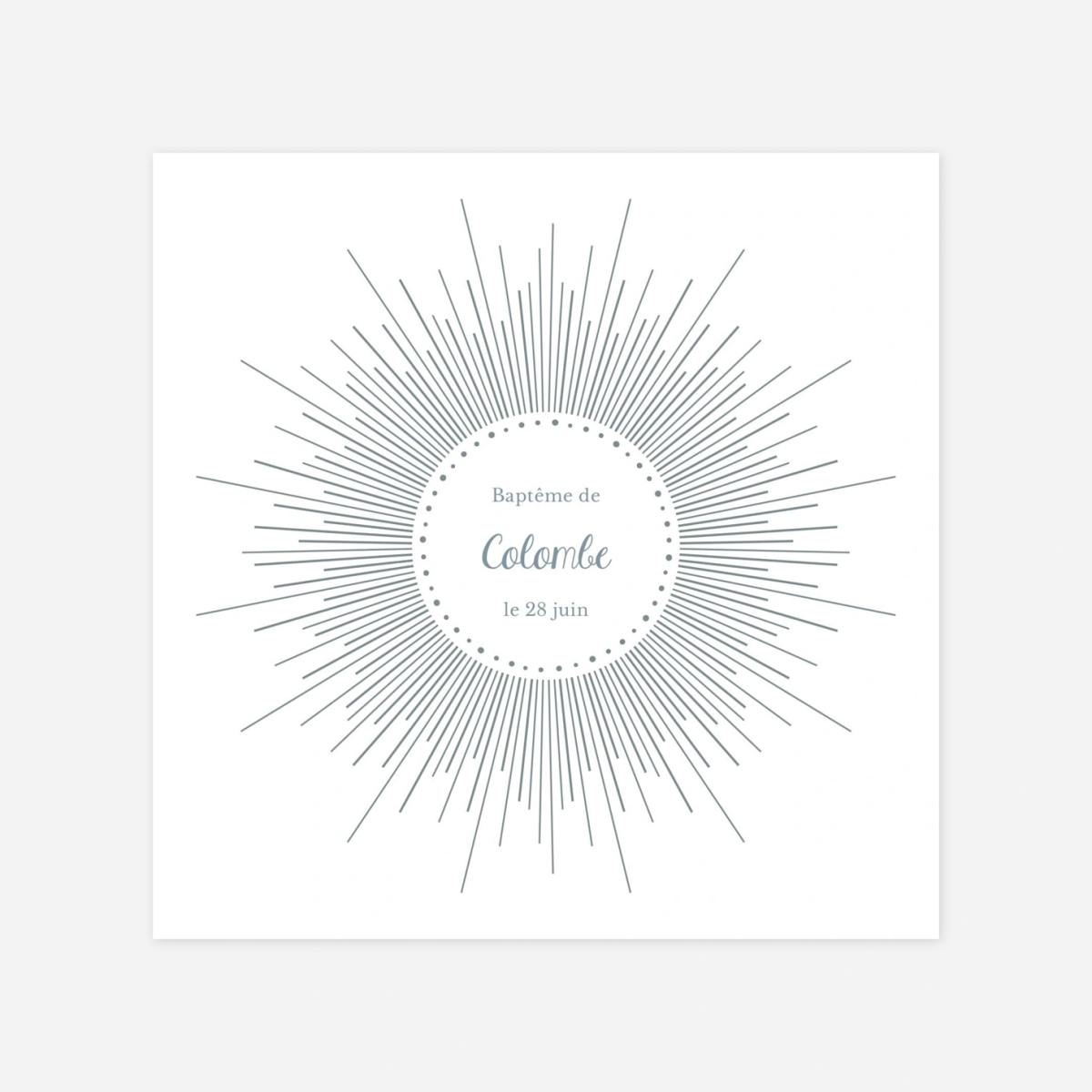 Faire-part baptême Lumiêre