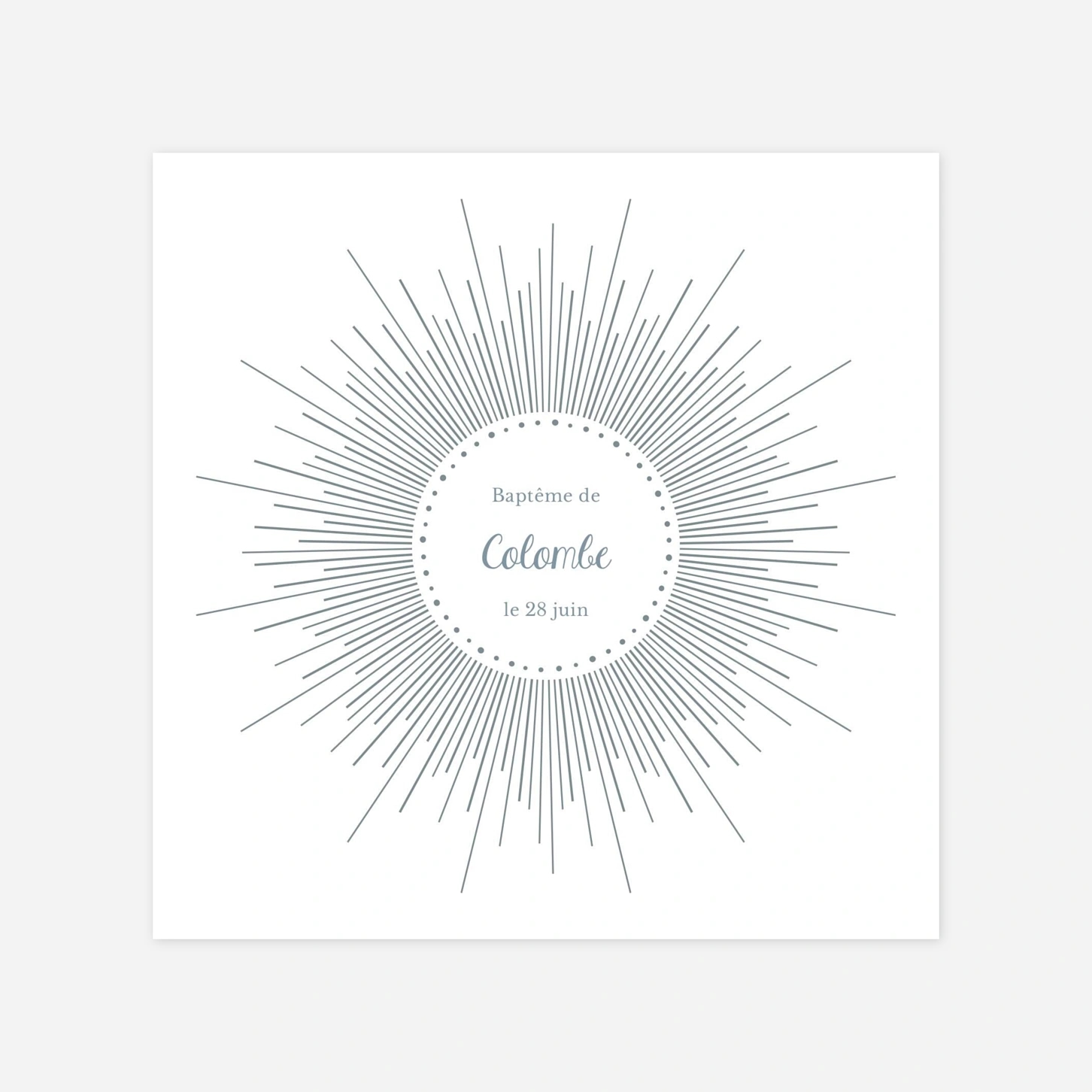 Faire-part baptême Lumiêre