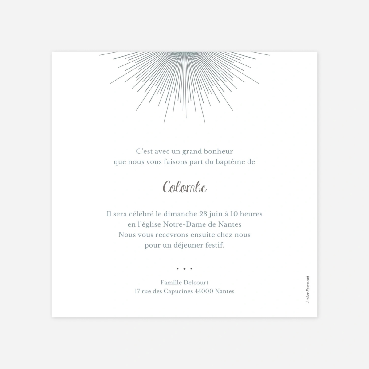 Faire-part baptême Lumiêre
