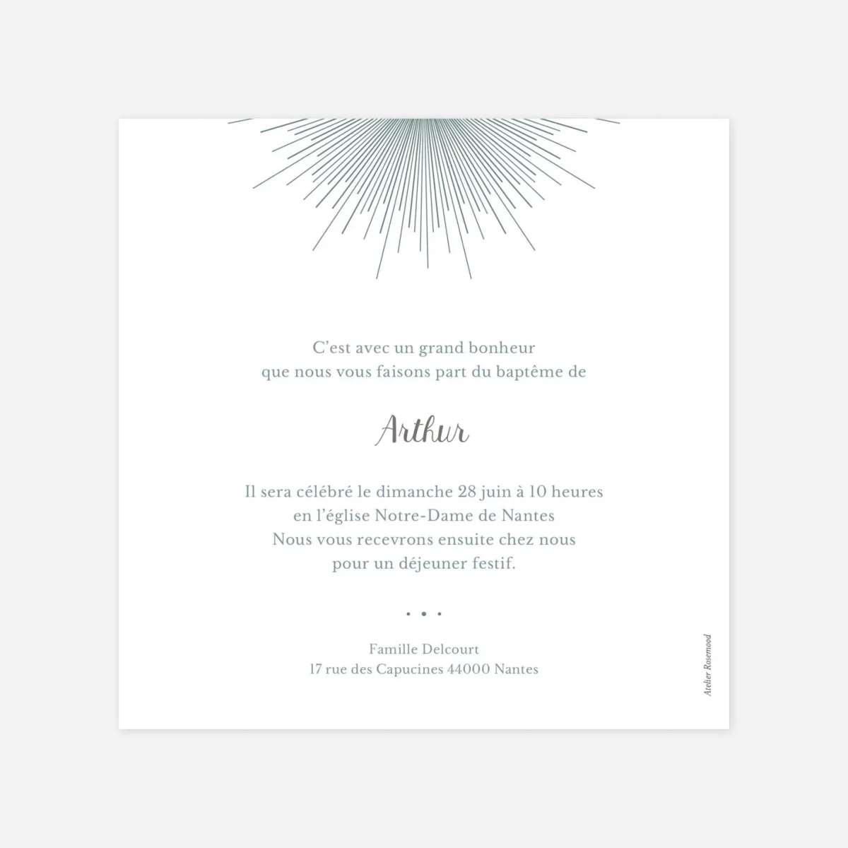 Faire-part baptême Lumiêre