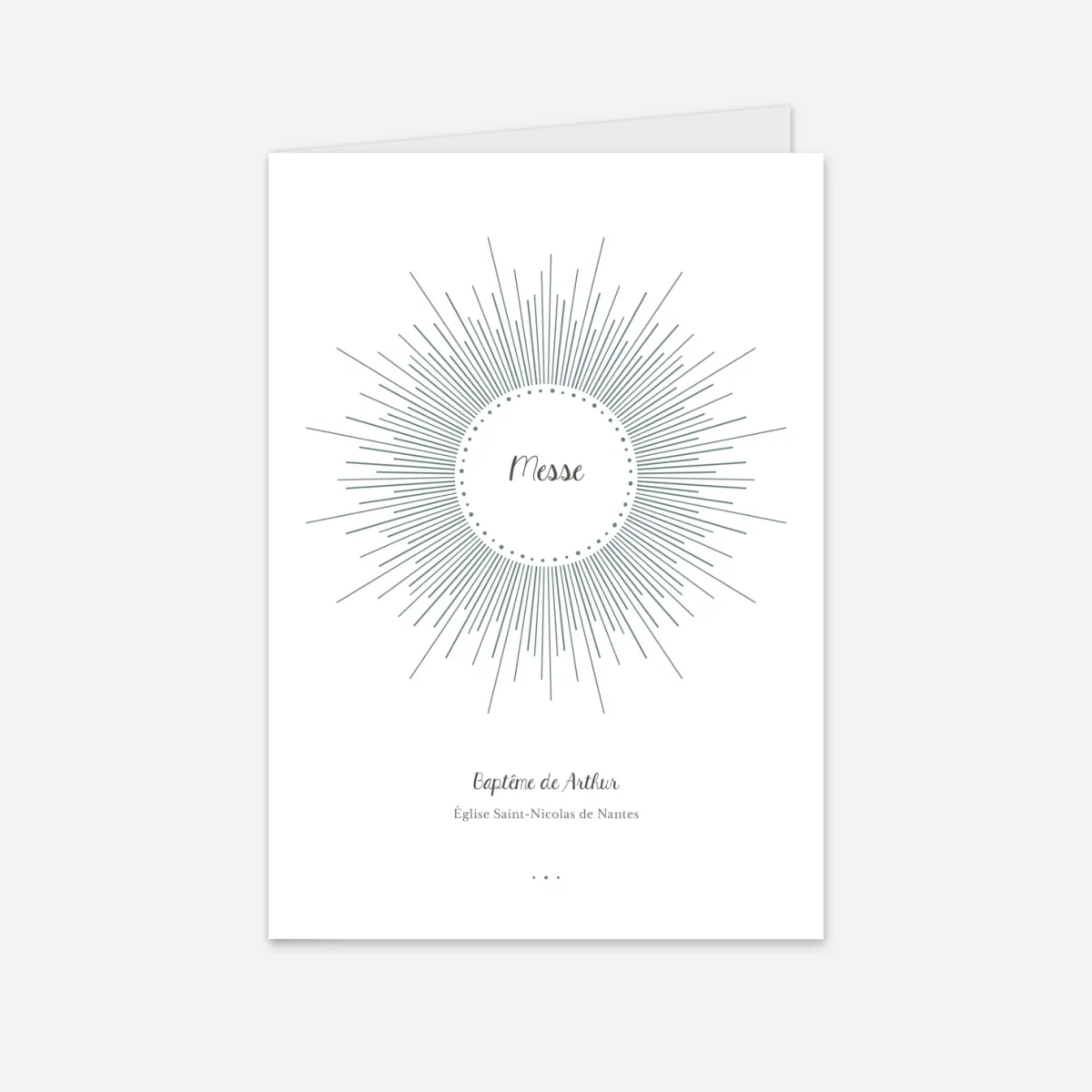 Livret de messe baptême Lumiêre