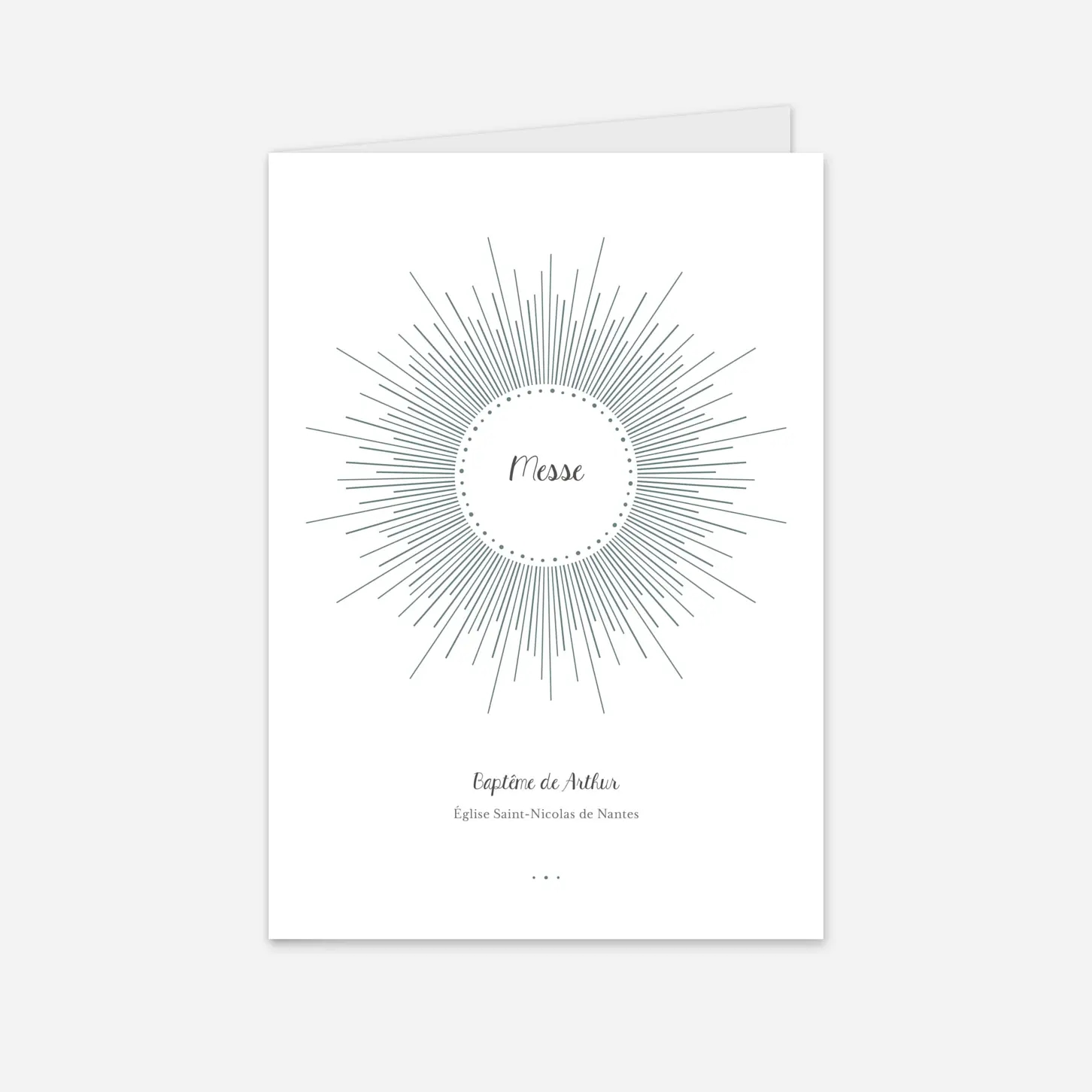 Livret de messe baptême Lumiêre