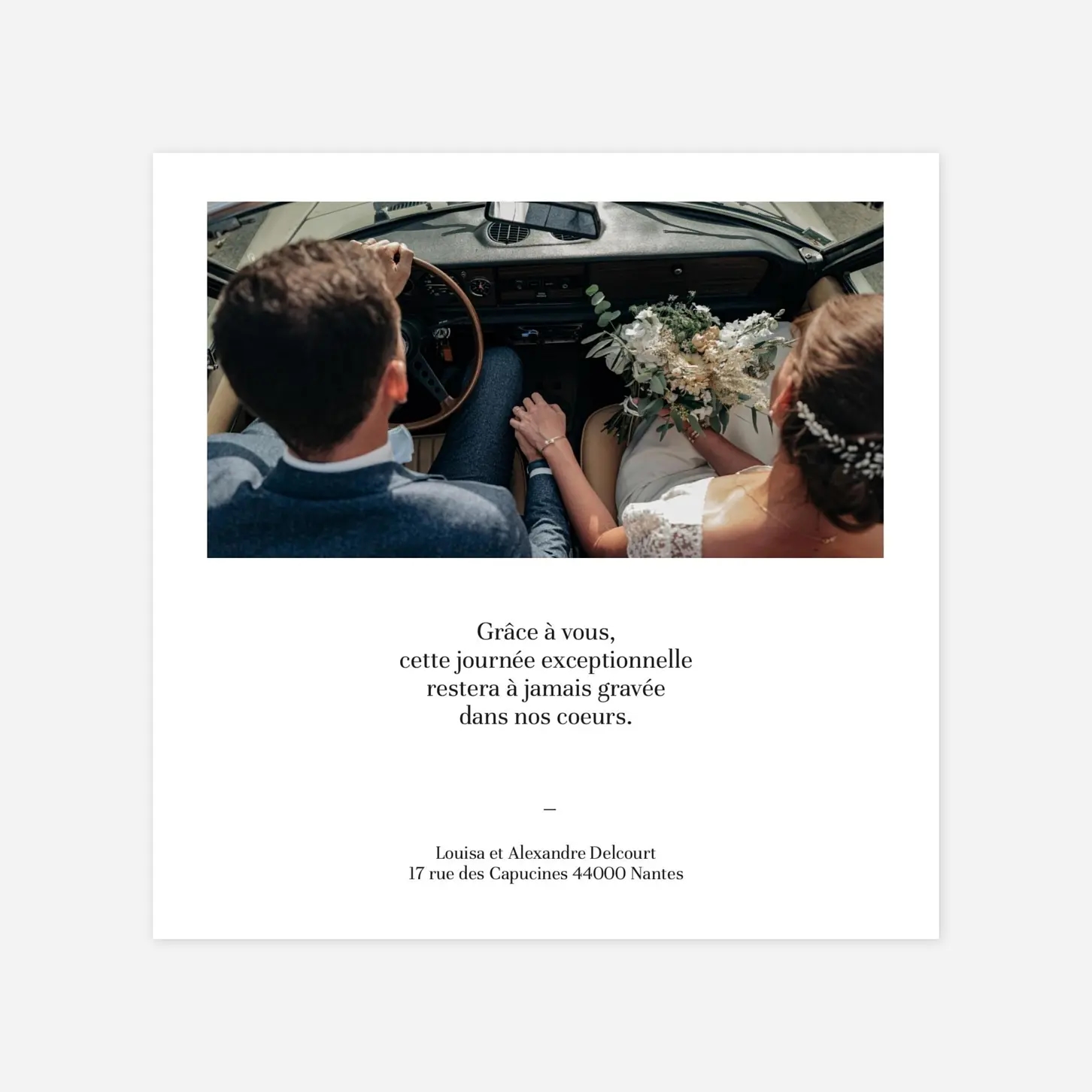 Carte de remerciements Magazine