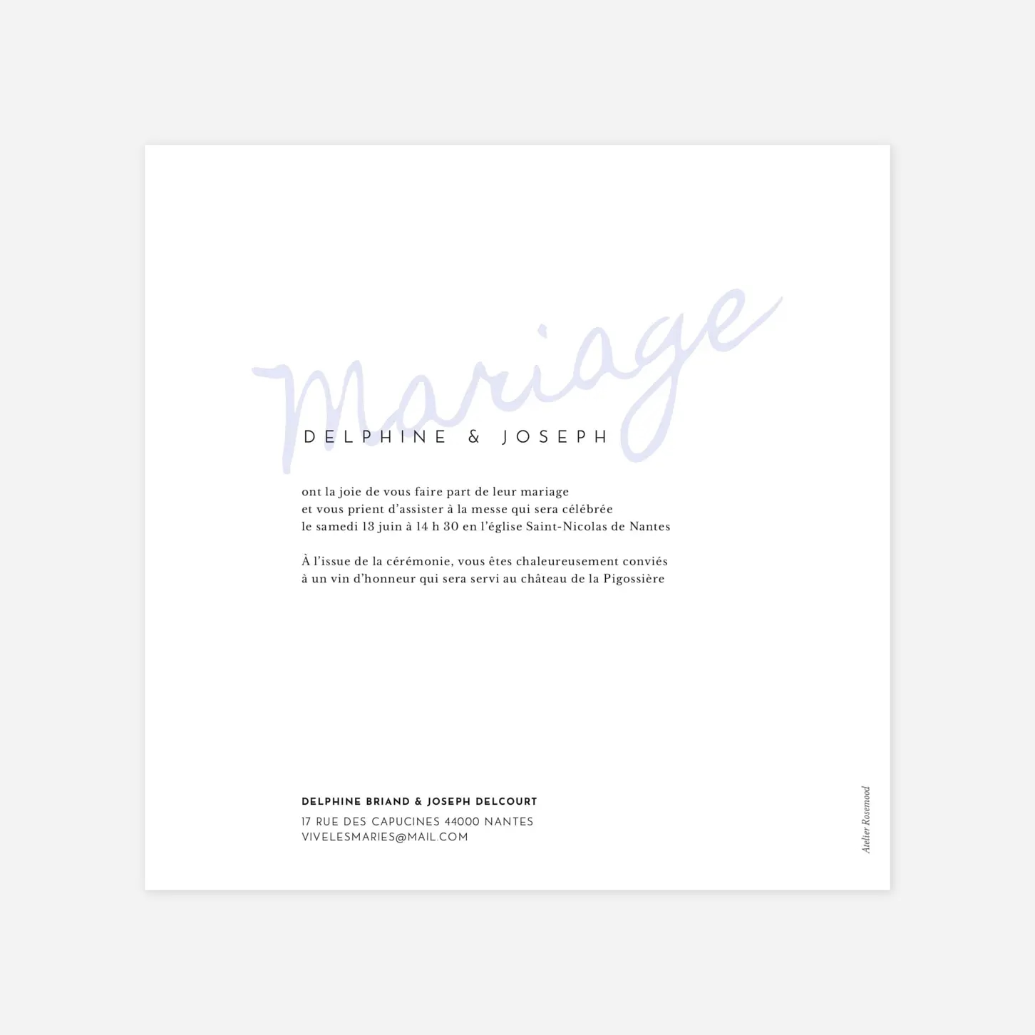 Faire-part mariage Manuscrit