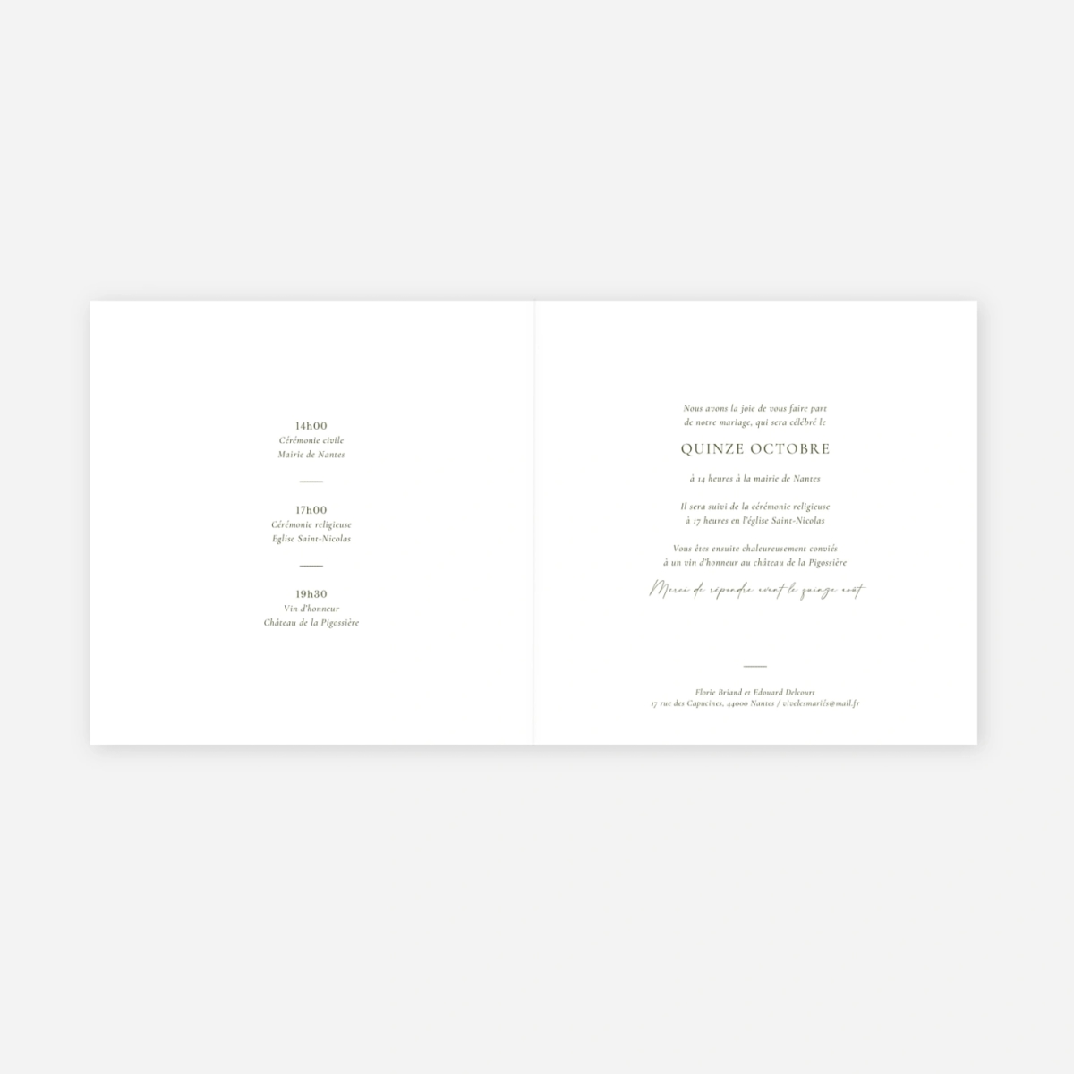 Faire-part mariage Matin