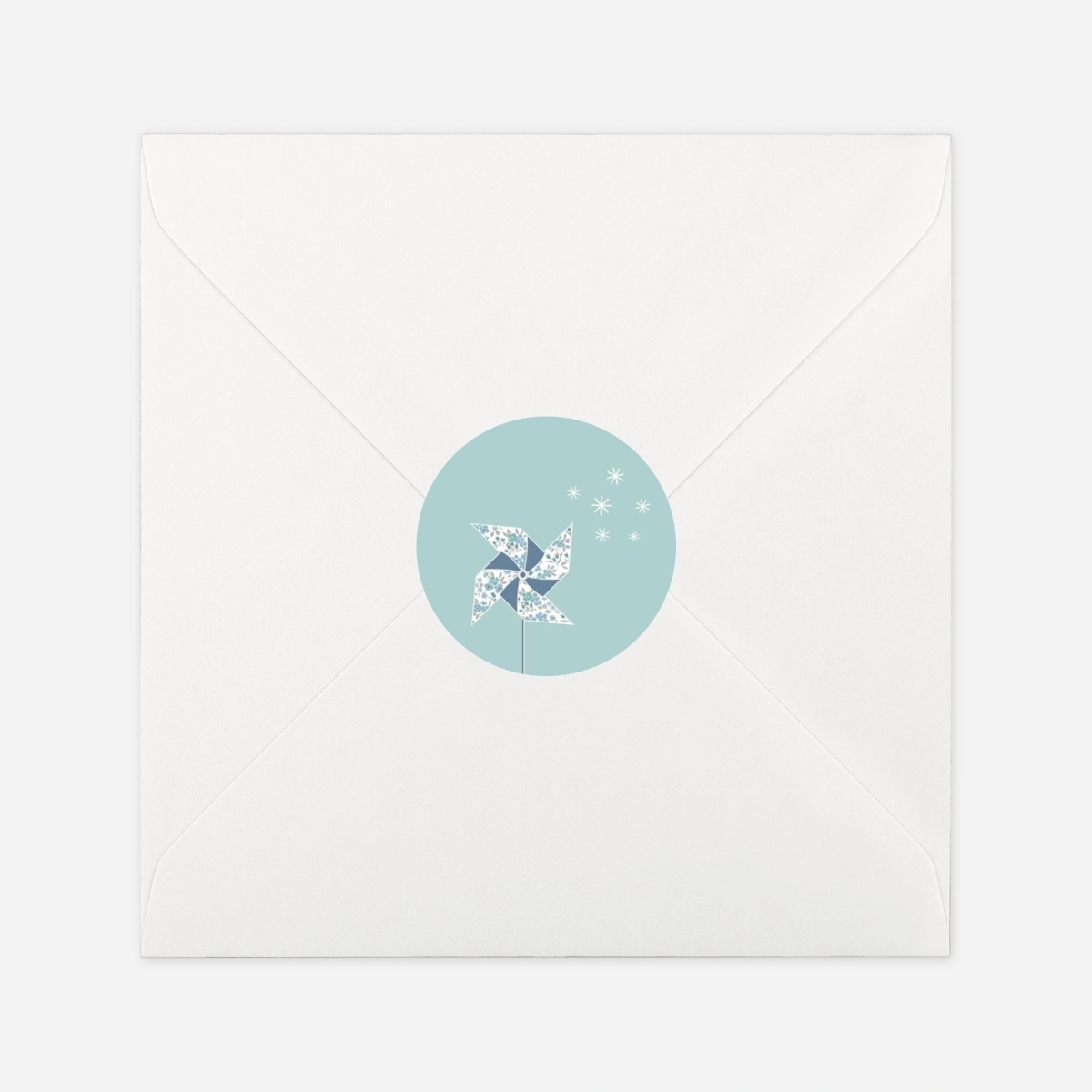 Stickers pour enveloppes baptême Moulin à vent