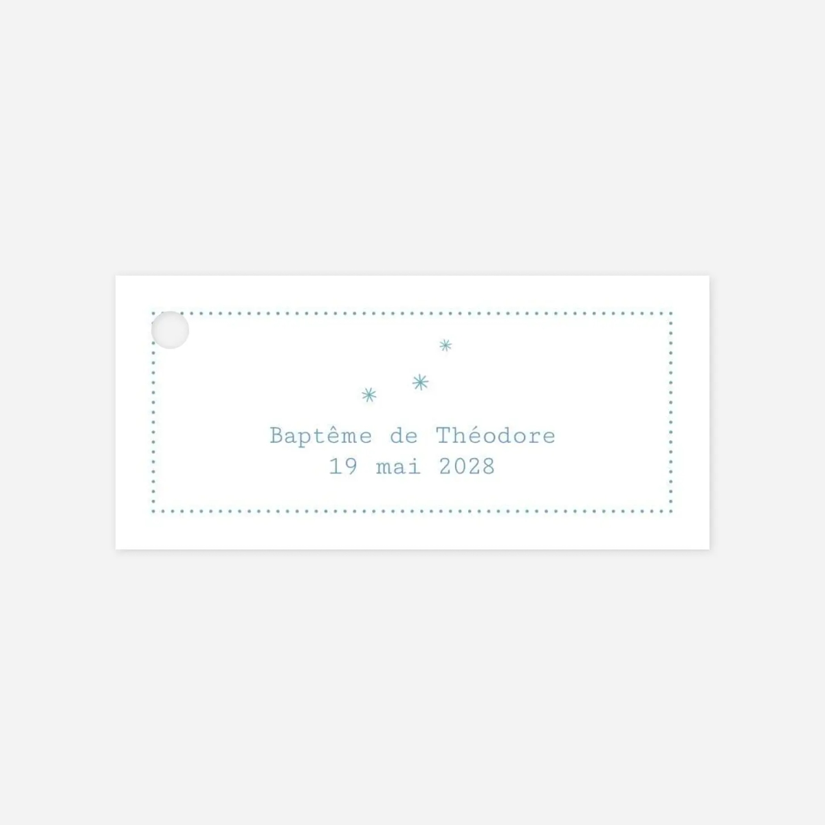 Etiquette perforée baptême Moulin à vent