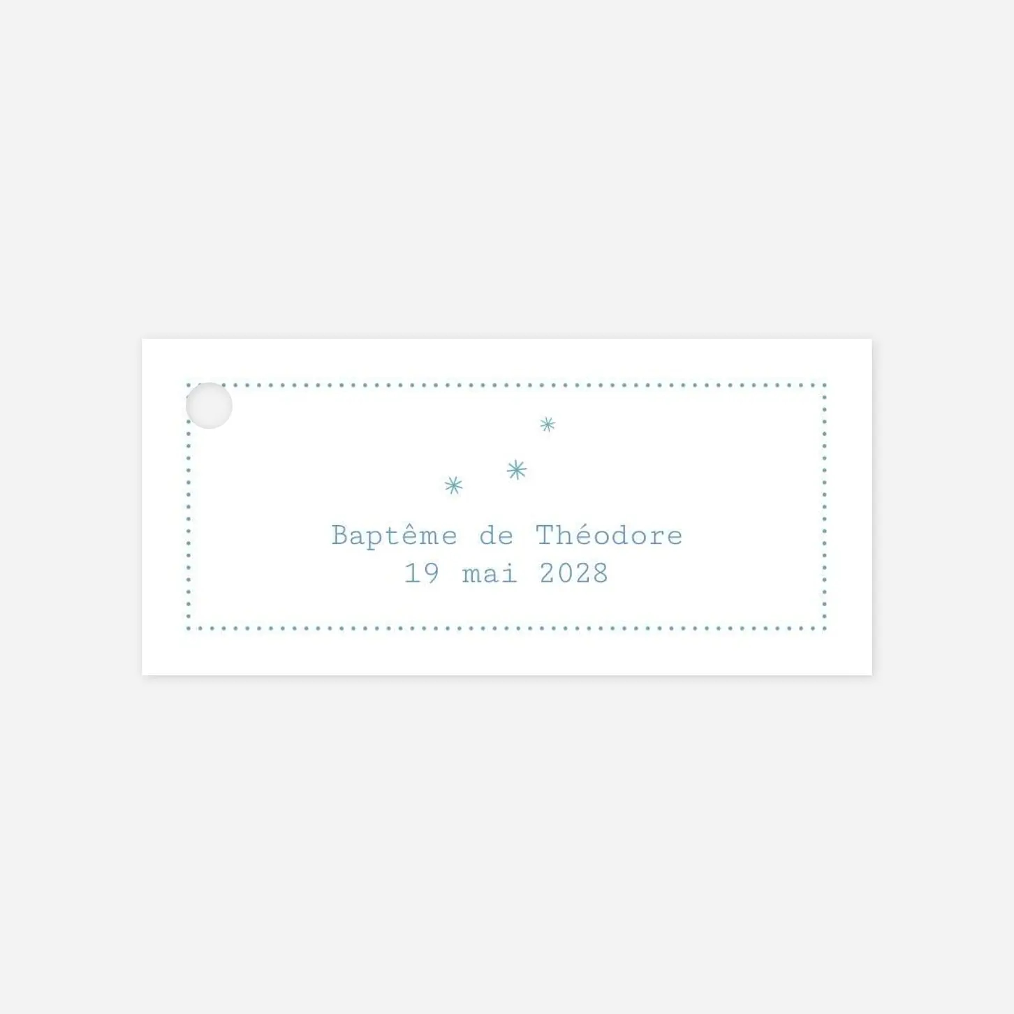 Etiquette perforée baptême Moulin à vent