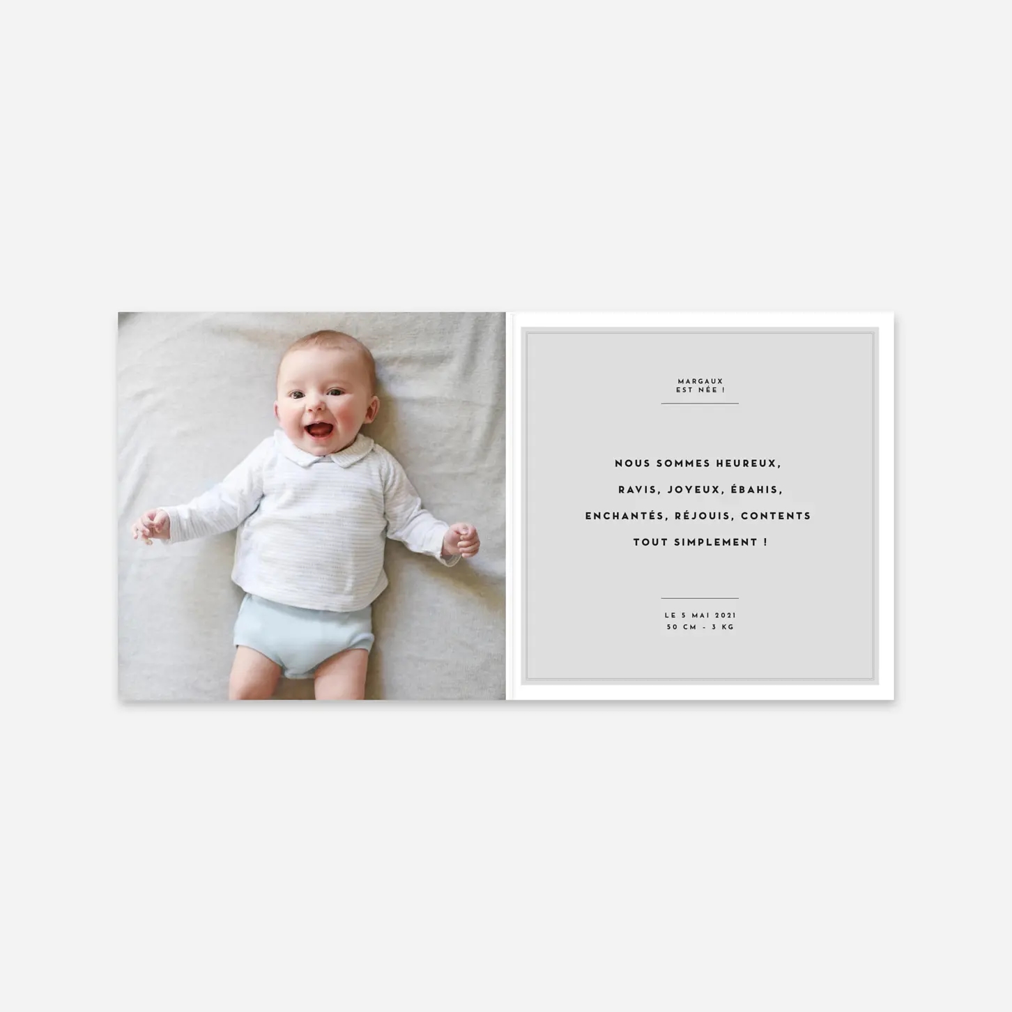 Faire-part naissance Médaillon chic