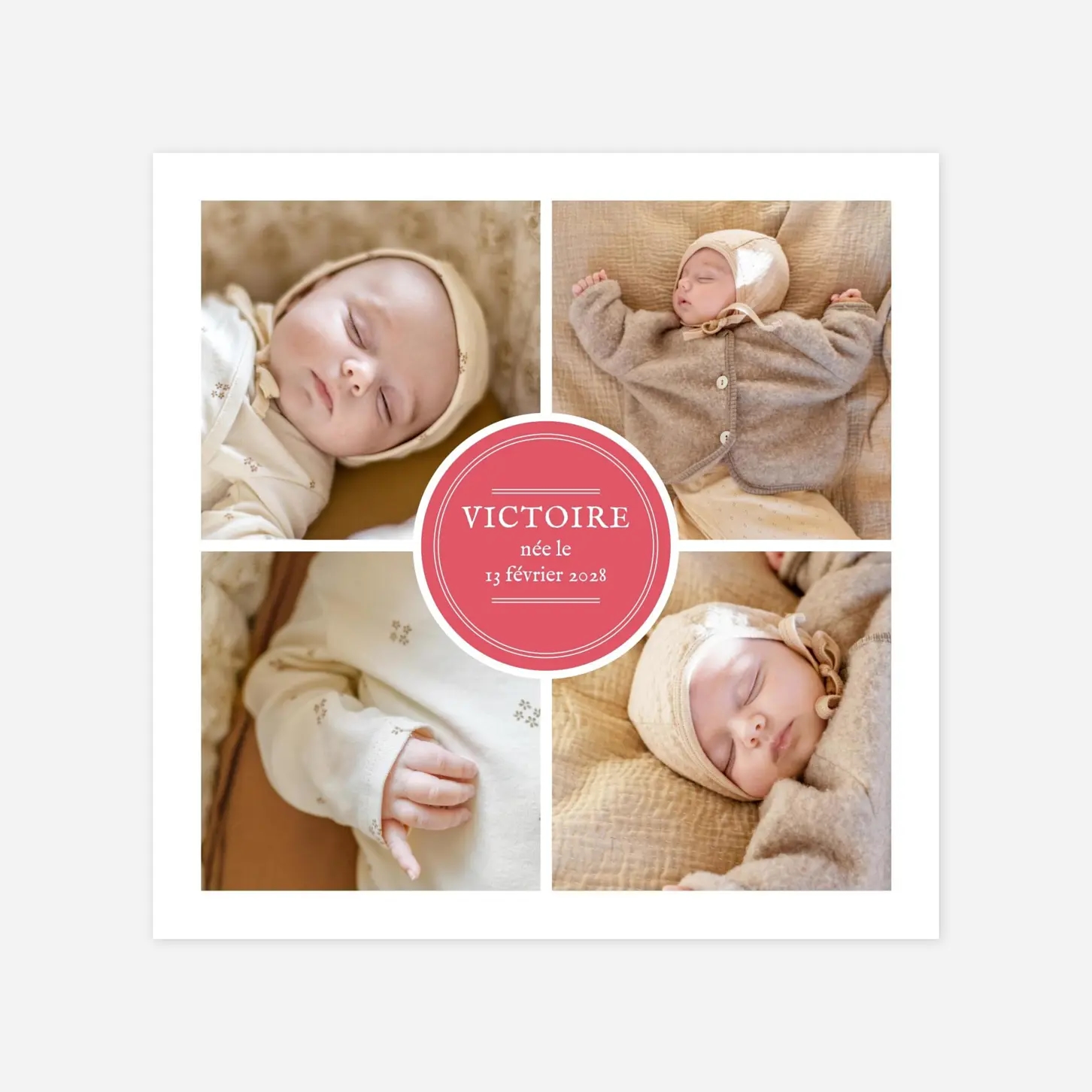 Faire-part naissance Médaillon