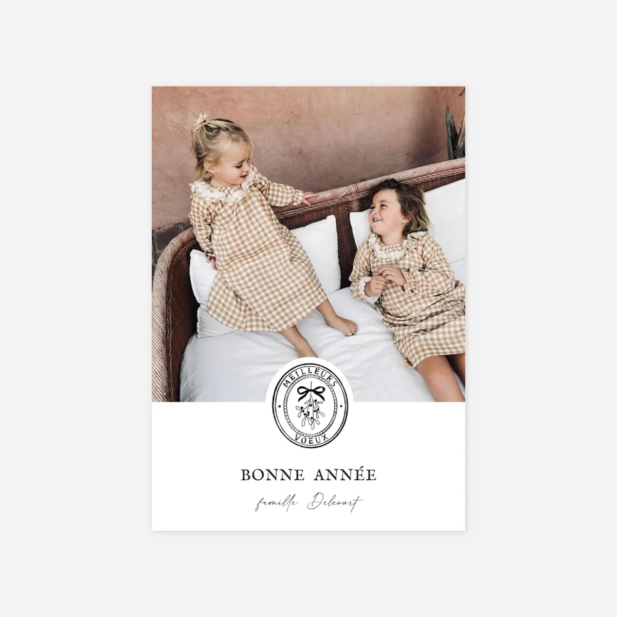 Carte de voeux Médaillon hivernal