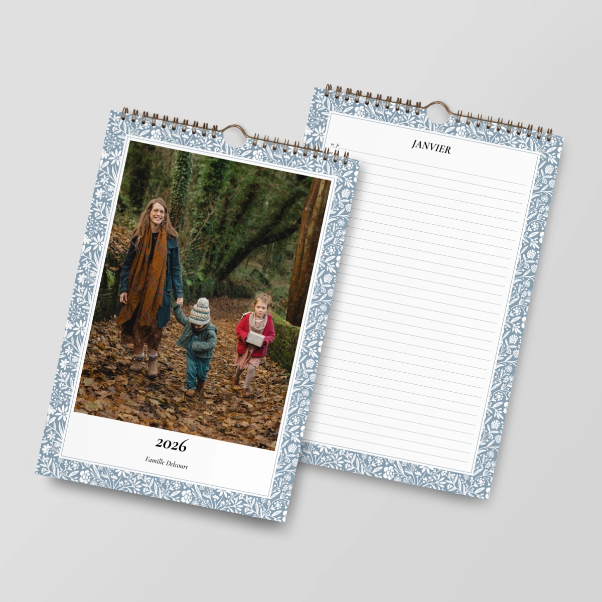 Calendrier mural cases personnalisables Mille fleurs