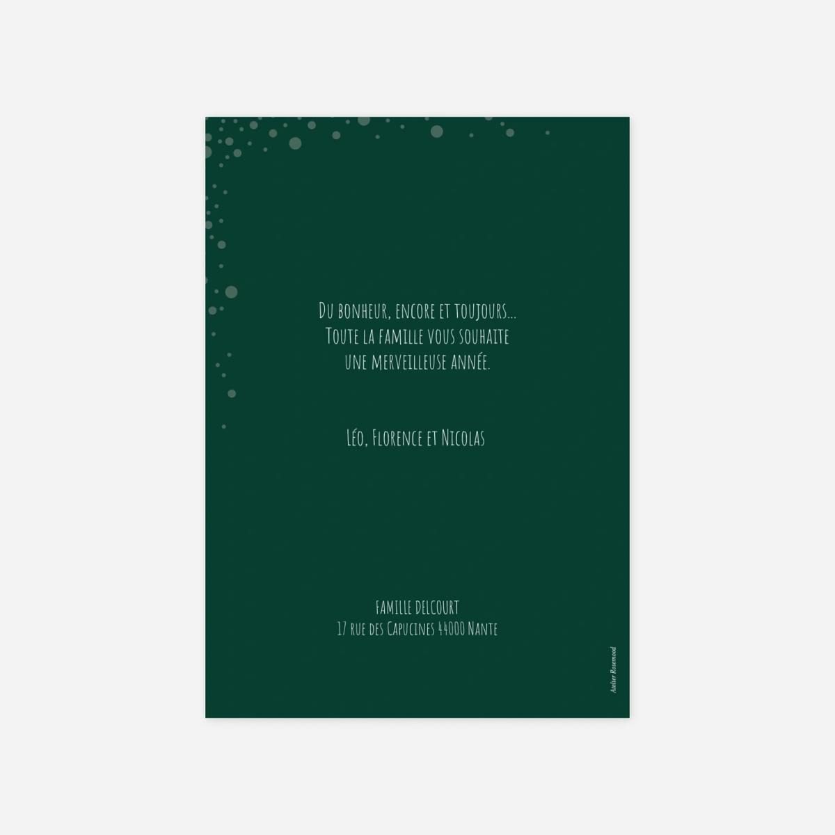 Carte de voeux Mille flocons