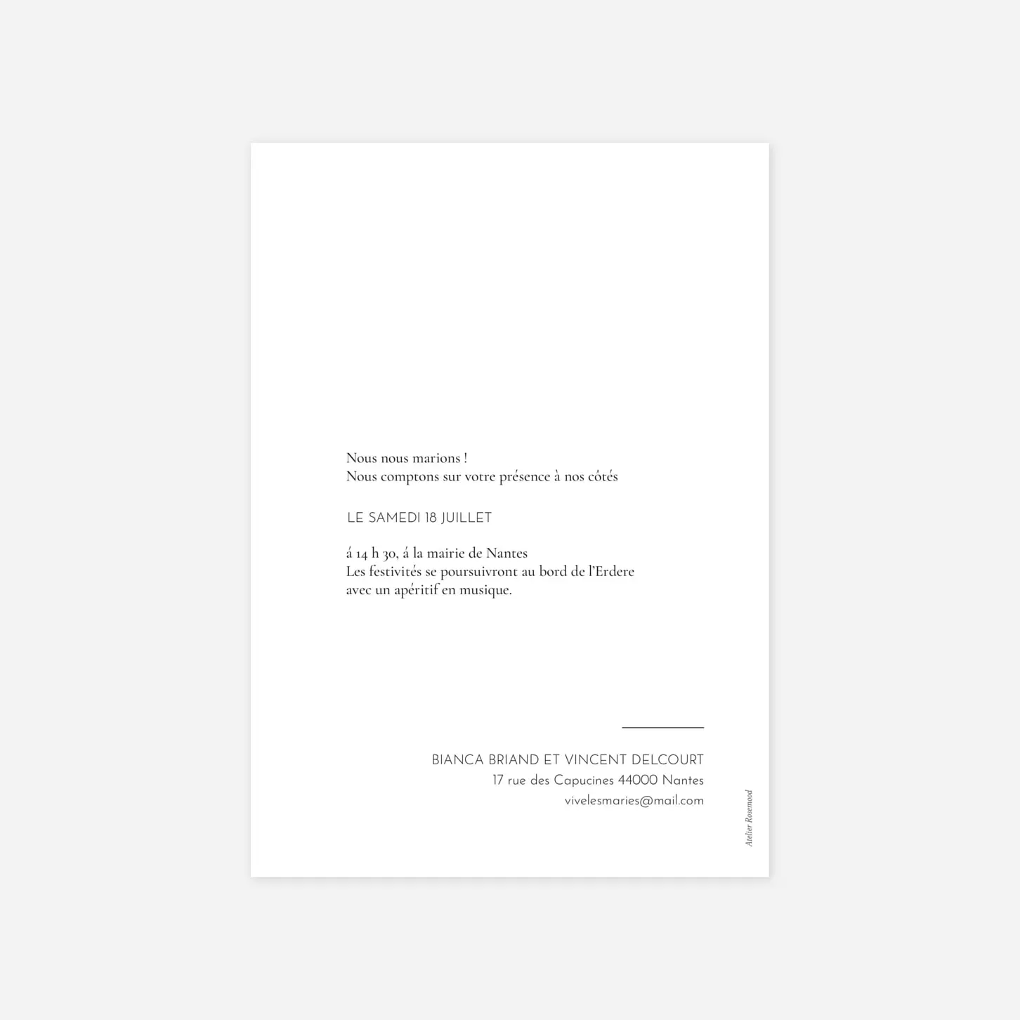 Faire-part mariage Miroir