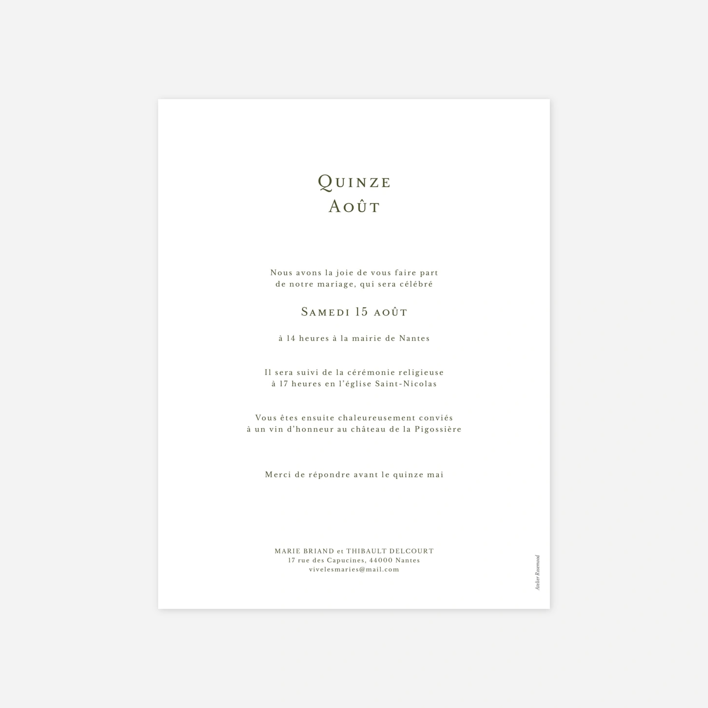 Faire-part mariage Mariés minimalistes