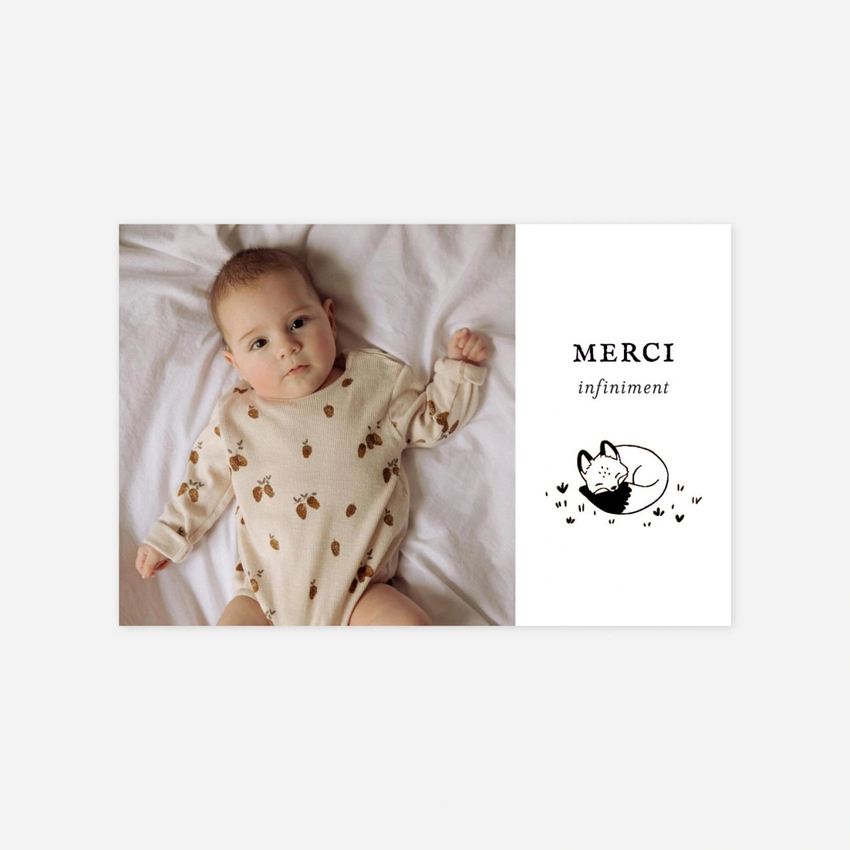 Carte remerciement naissance Mon petit renard