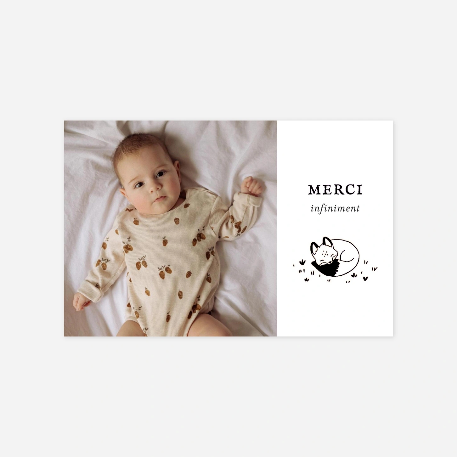 Carte remerciement naissance Mon petit renard