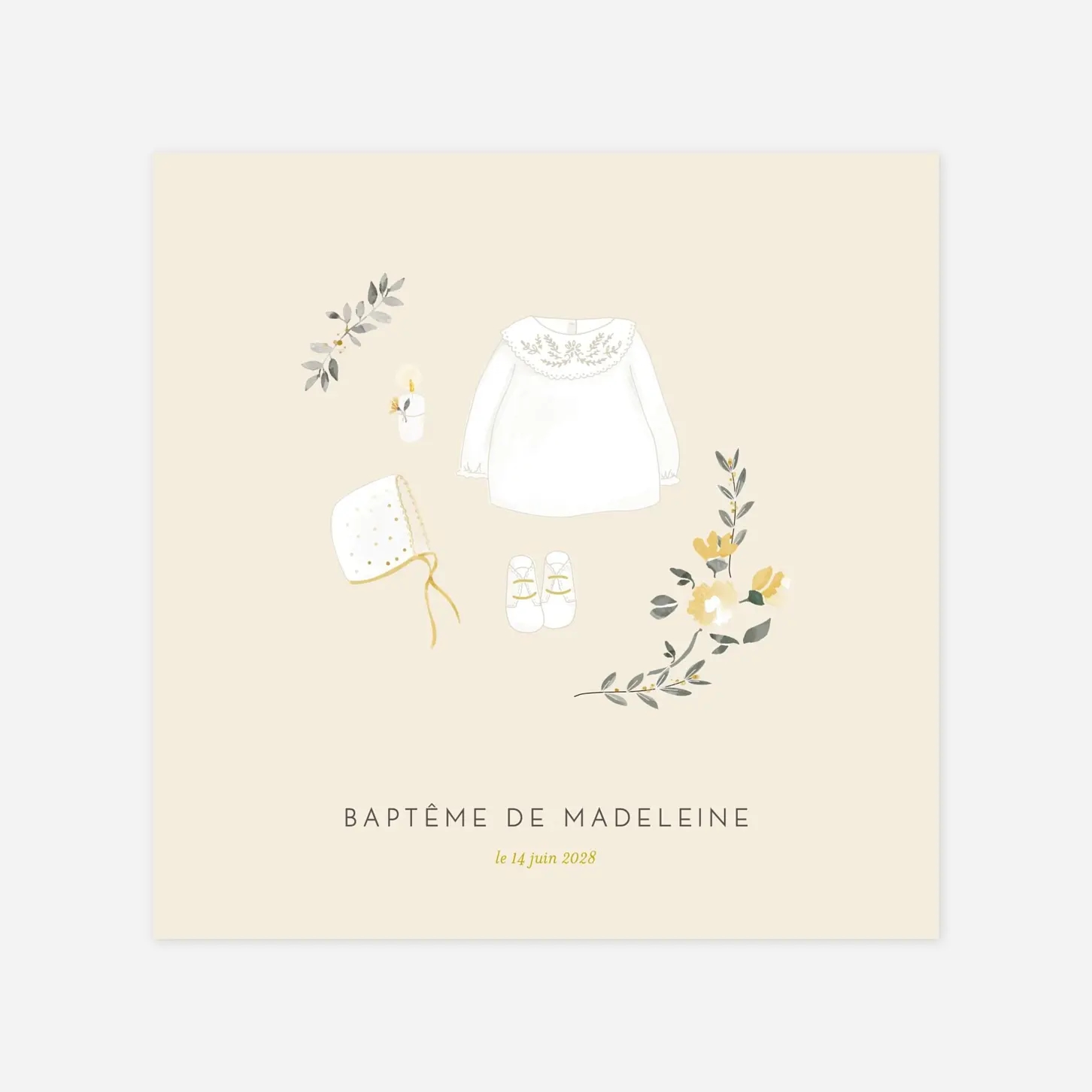 Faire-part baptême Mon petit trousseau