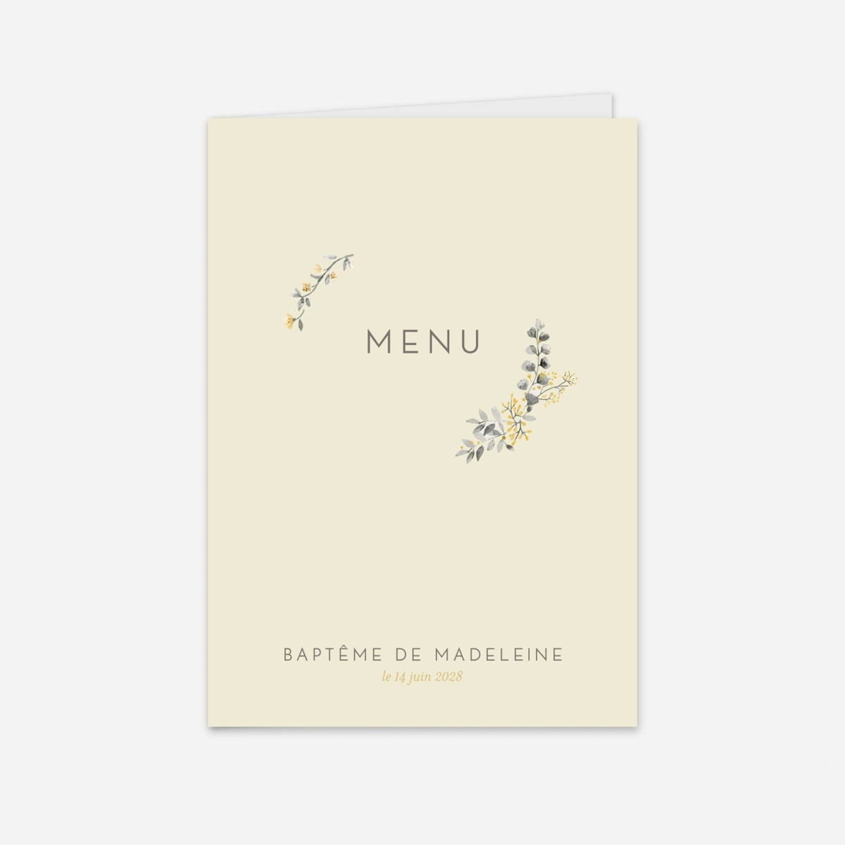 Menu baptême Mon petit trousseau