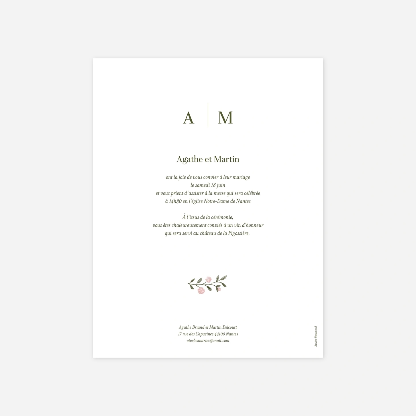 Faire-part mariage Médaillon vintage