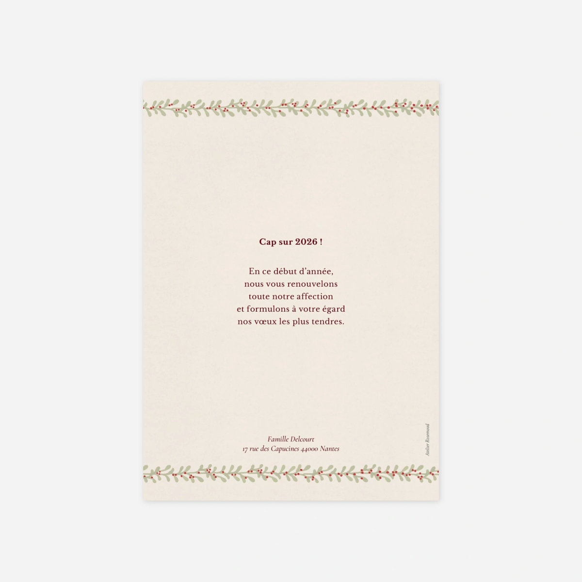 Carte de voeux Médaillon vintage