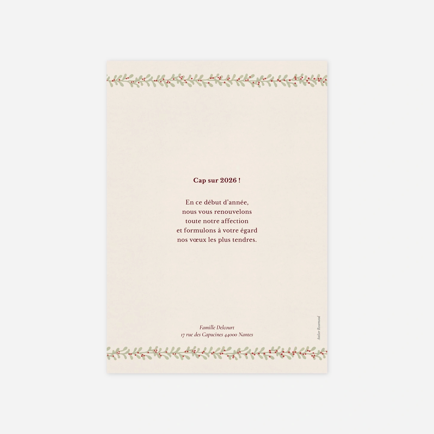 Carte de voeux Médaillon vintage