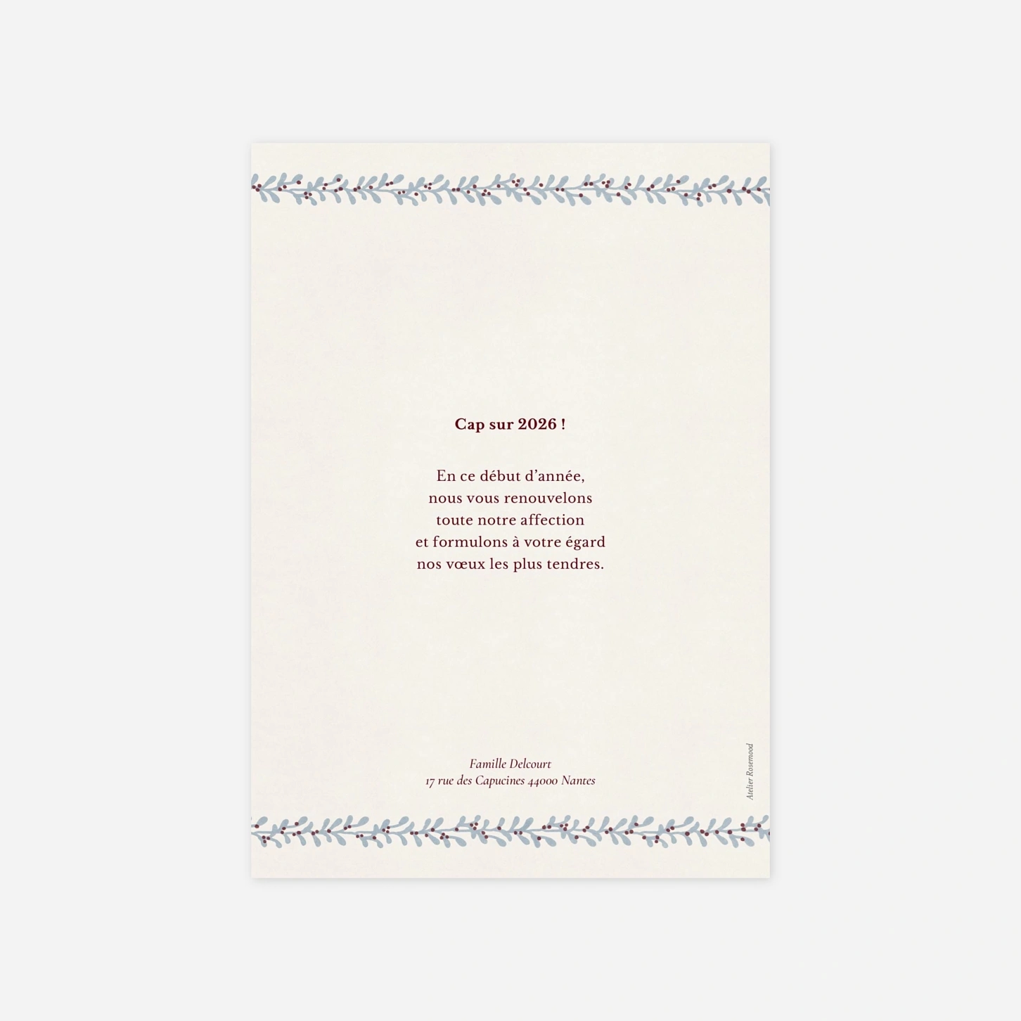 Carte de voeux Médaillon vintage