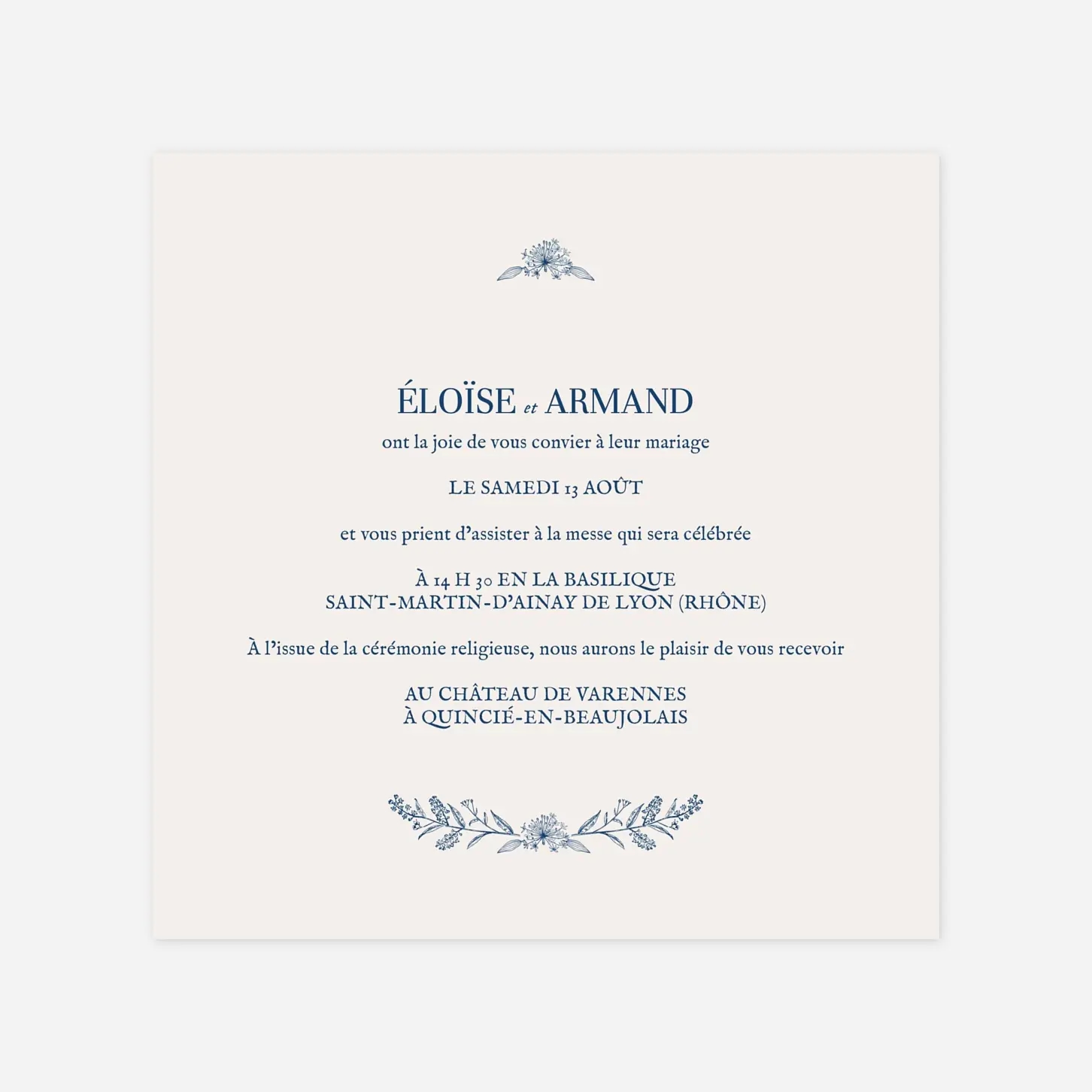 Faire-part mariage Nature chic