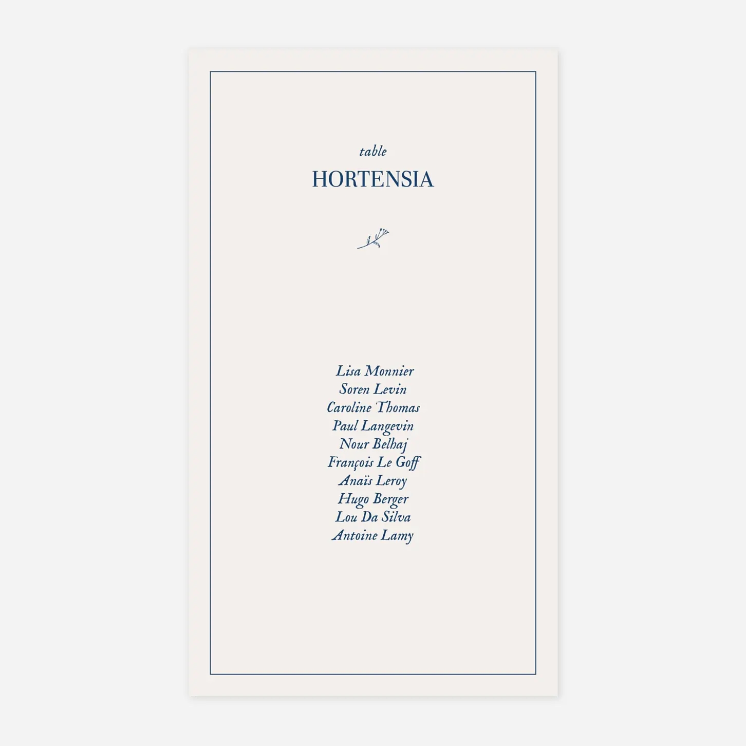 Nom de table mariage Nature chic