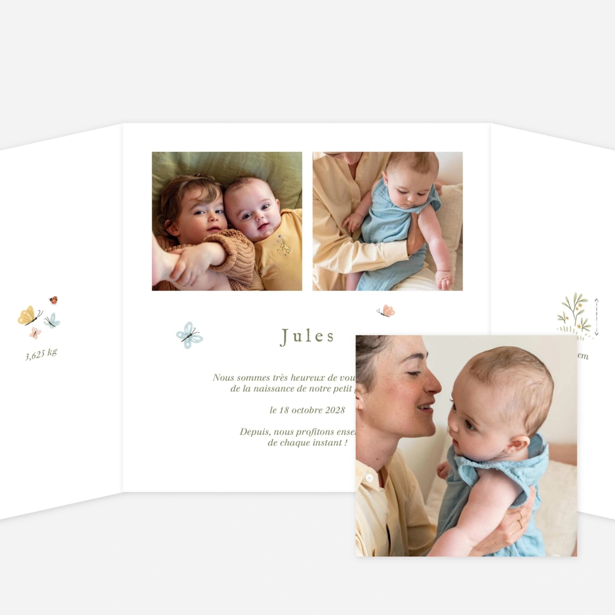 Faire-part naissance Naissance au jardin