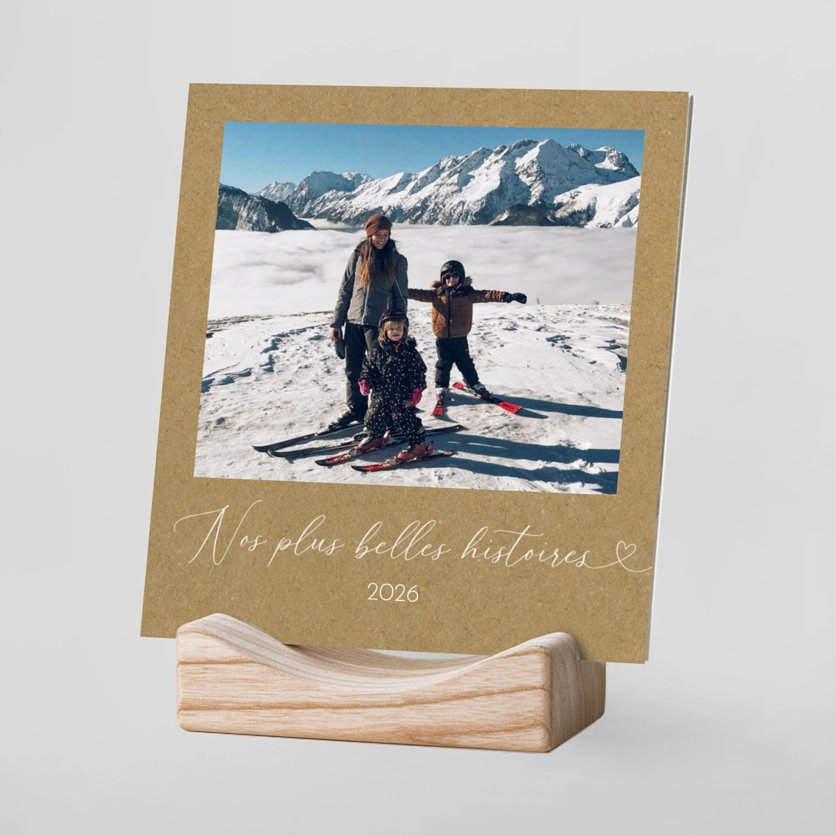Calendrier photo avec support bois Nos belles histoires