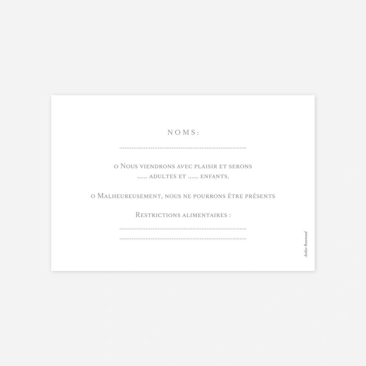 Carton réponse Notre lien