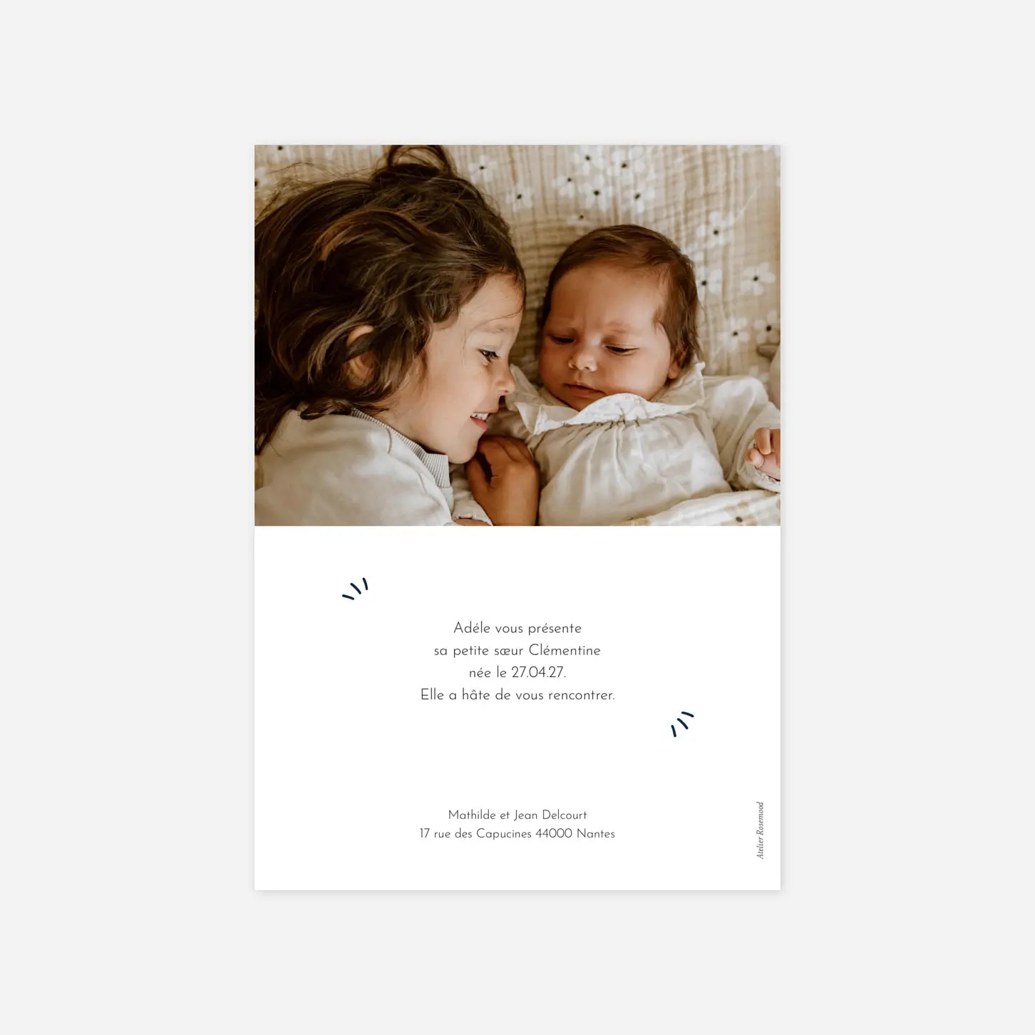 Faire-part naissance Notre merveille