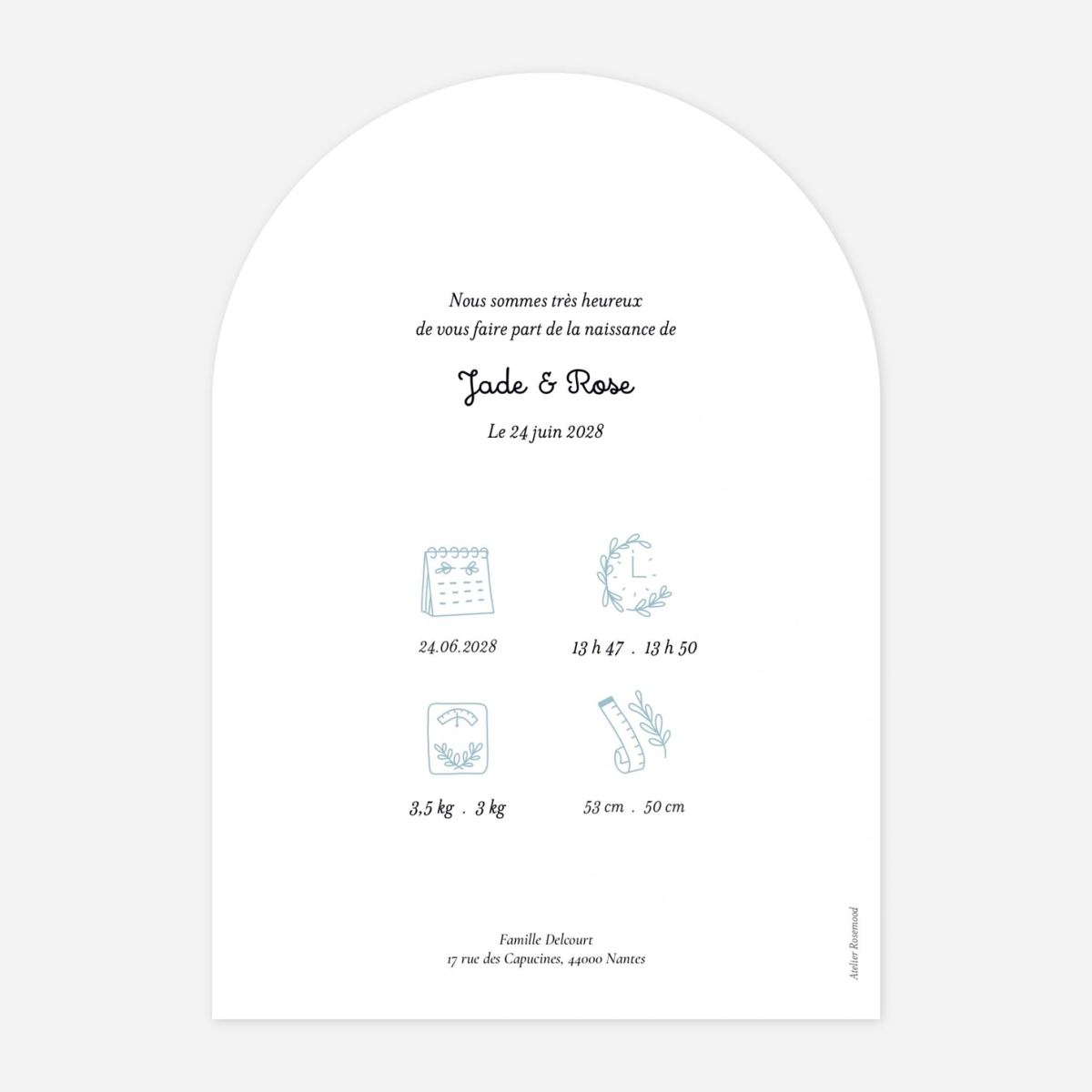 Faire-part naissance Notre foyer