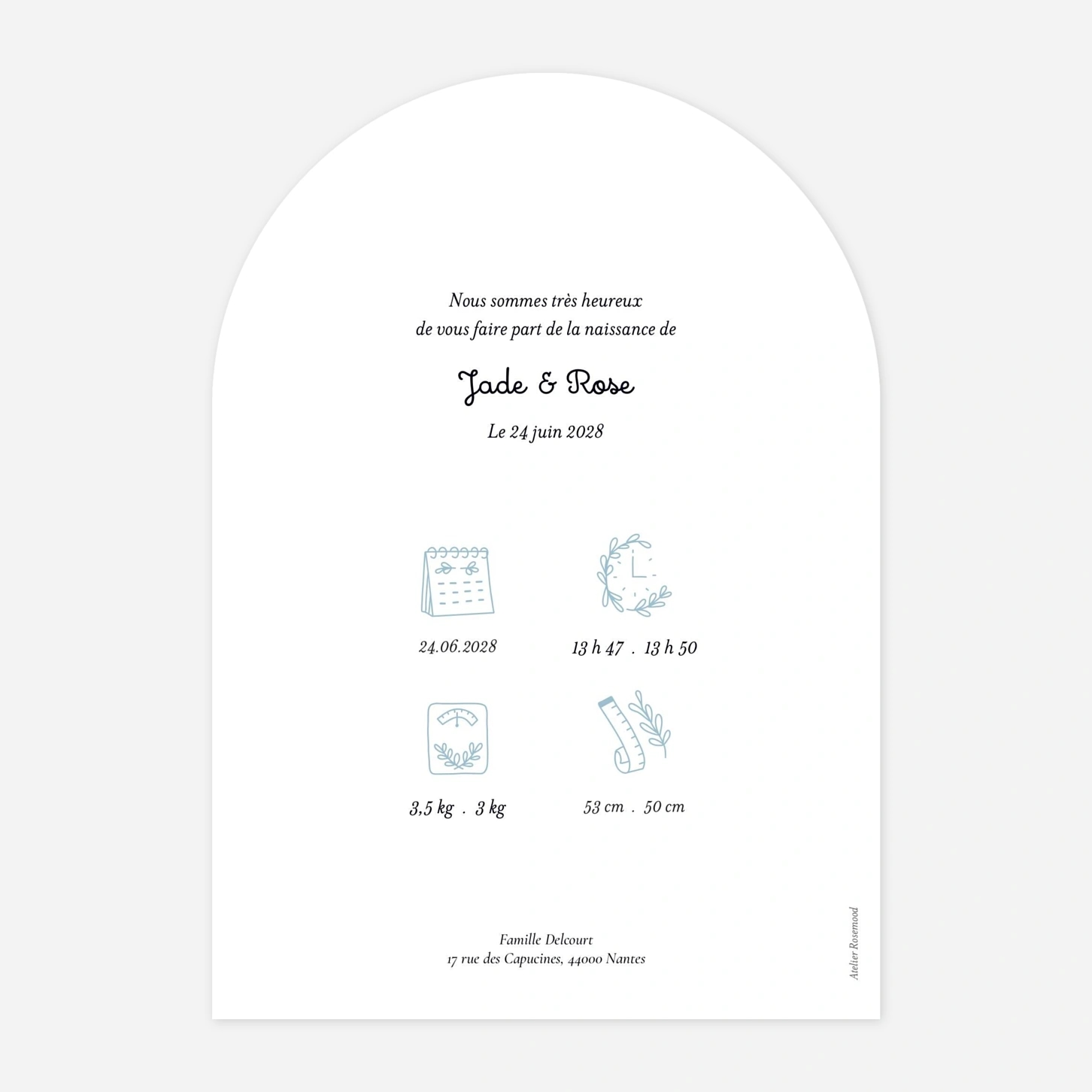 Faire-part naissance Notre foyer