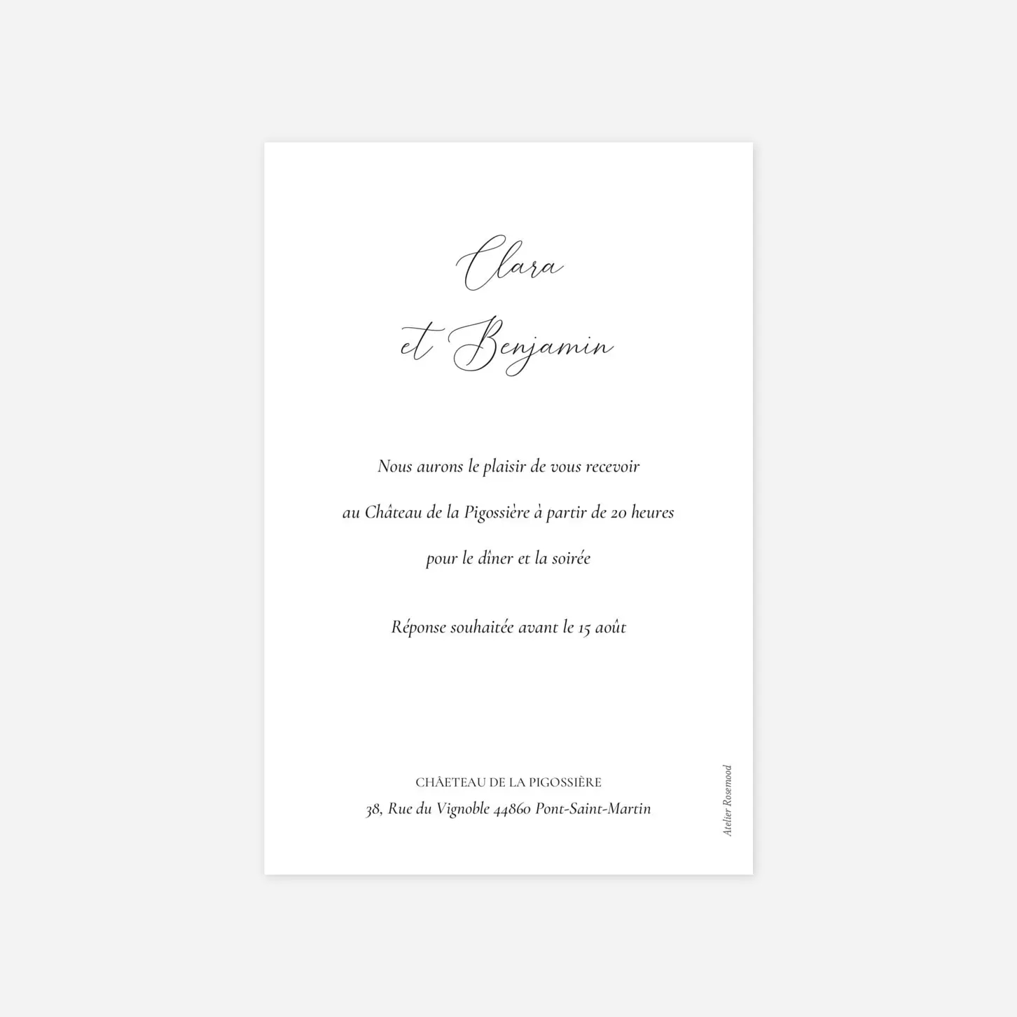 Carton d'invitation Notre lieu