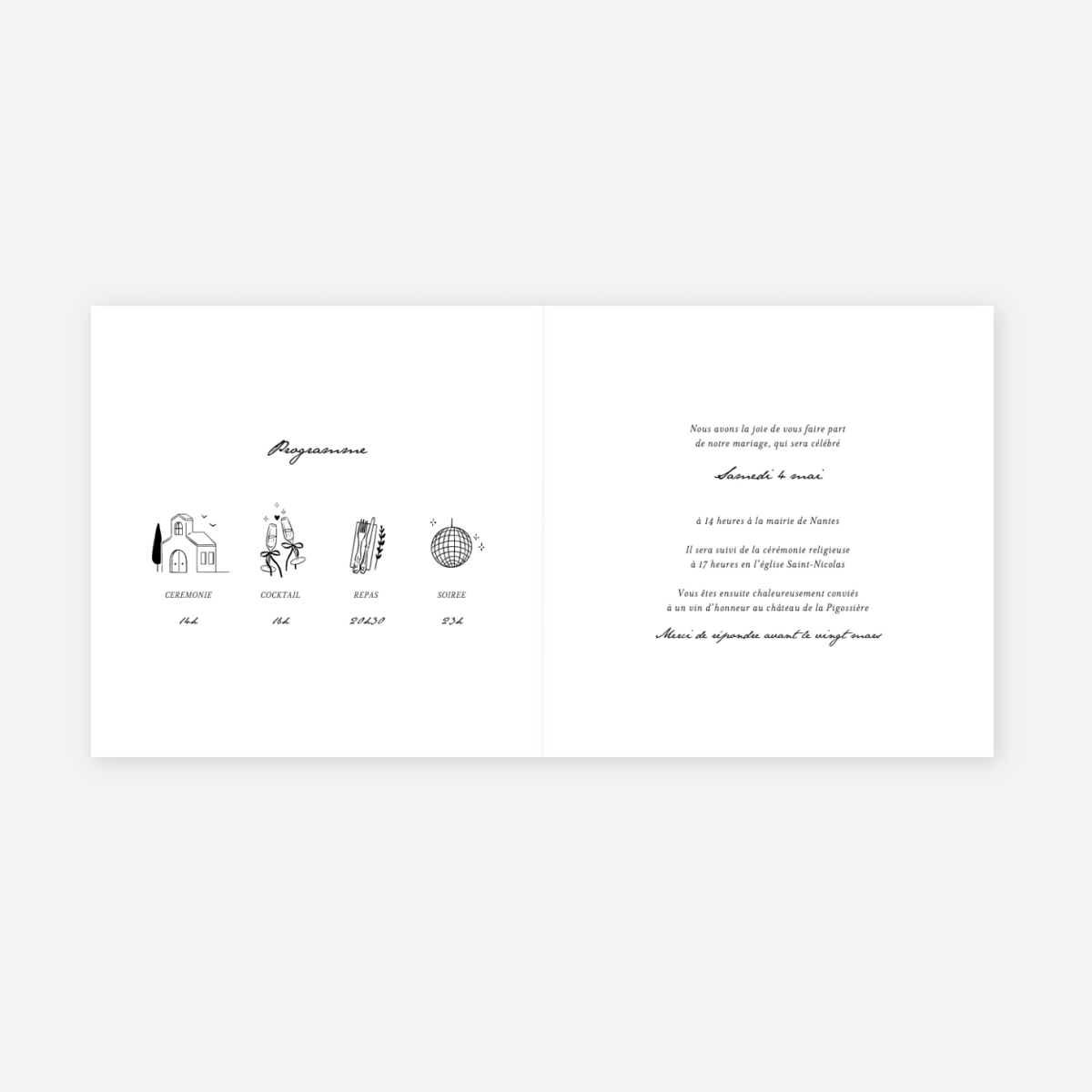 Faire-part mariage Notre union