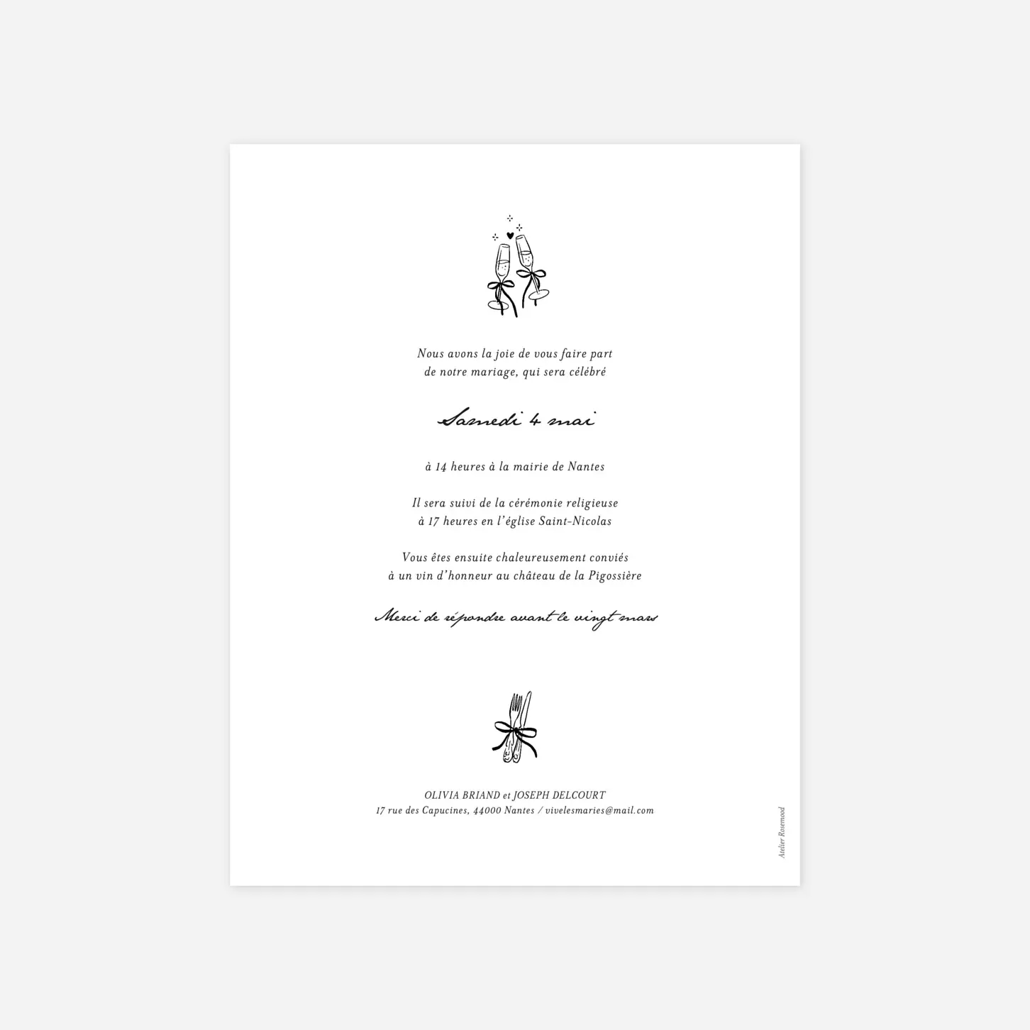 Faire-part mariage Notre union