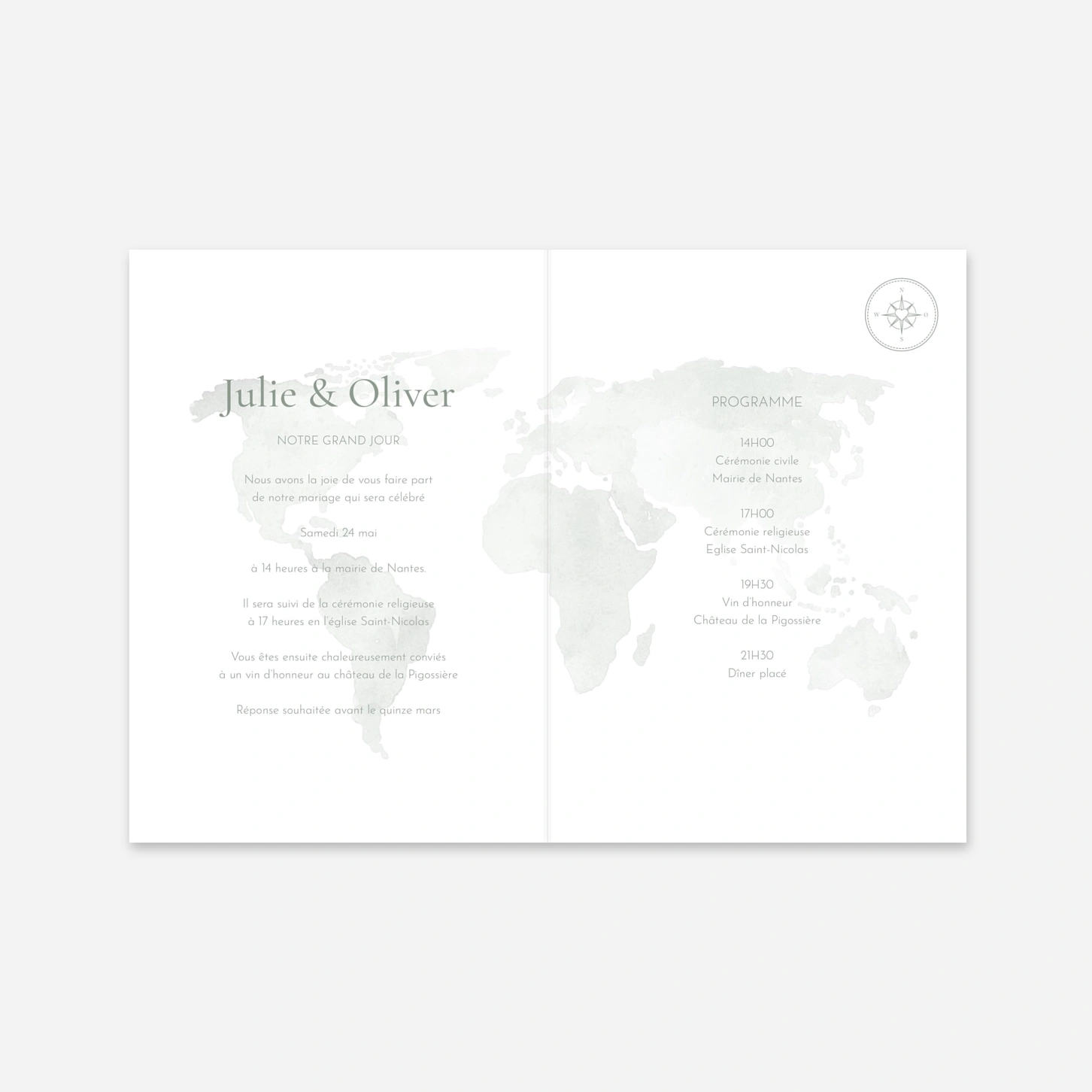 Faire-part mariage Notre voyage
