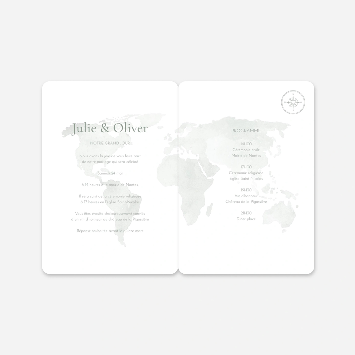 Faire-part mariage Notre voyage