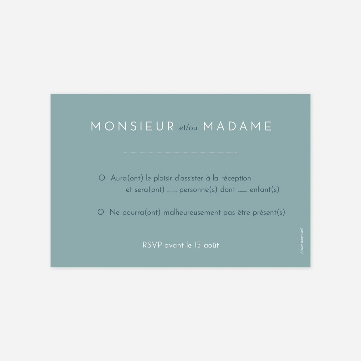 Carton réponse Nuit d'été