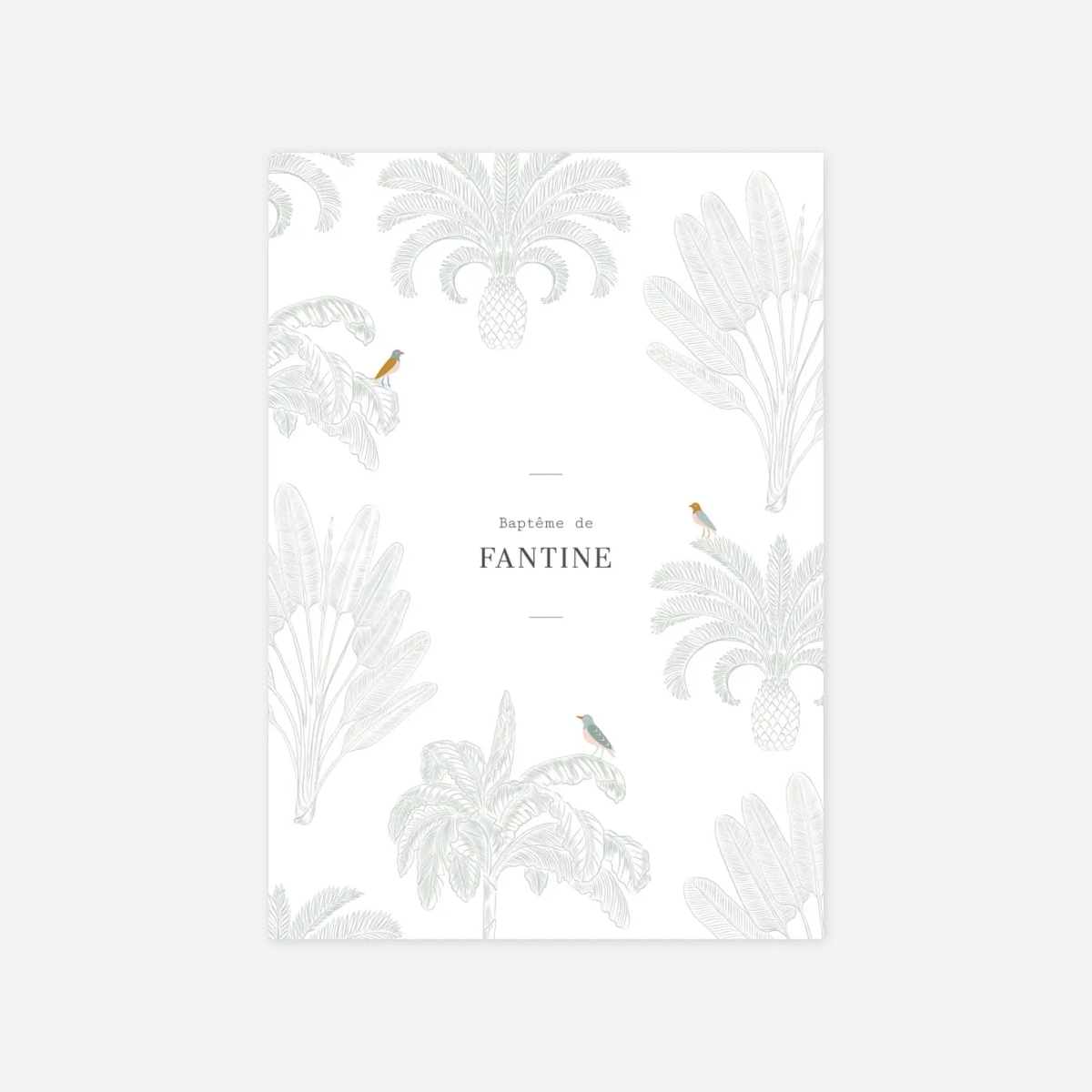 Faire-part baptême Oiseaux de paradis