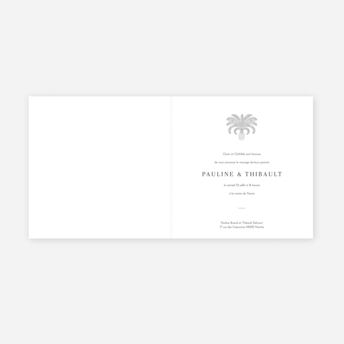 Faire-part mariage Oiseaux de paradis