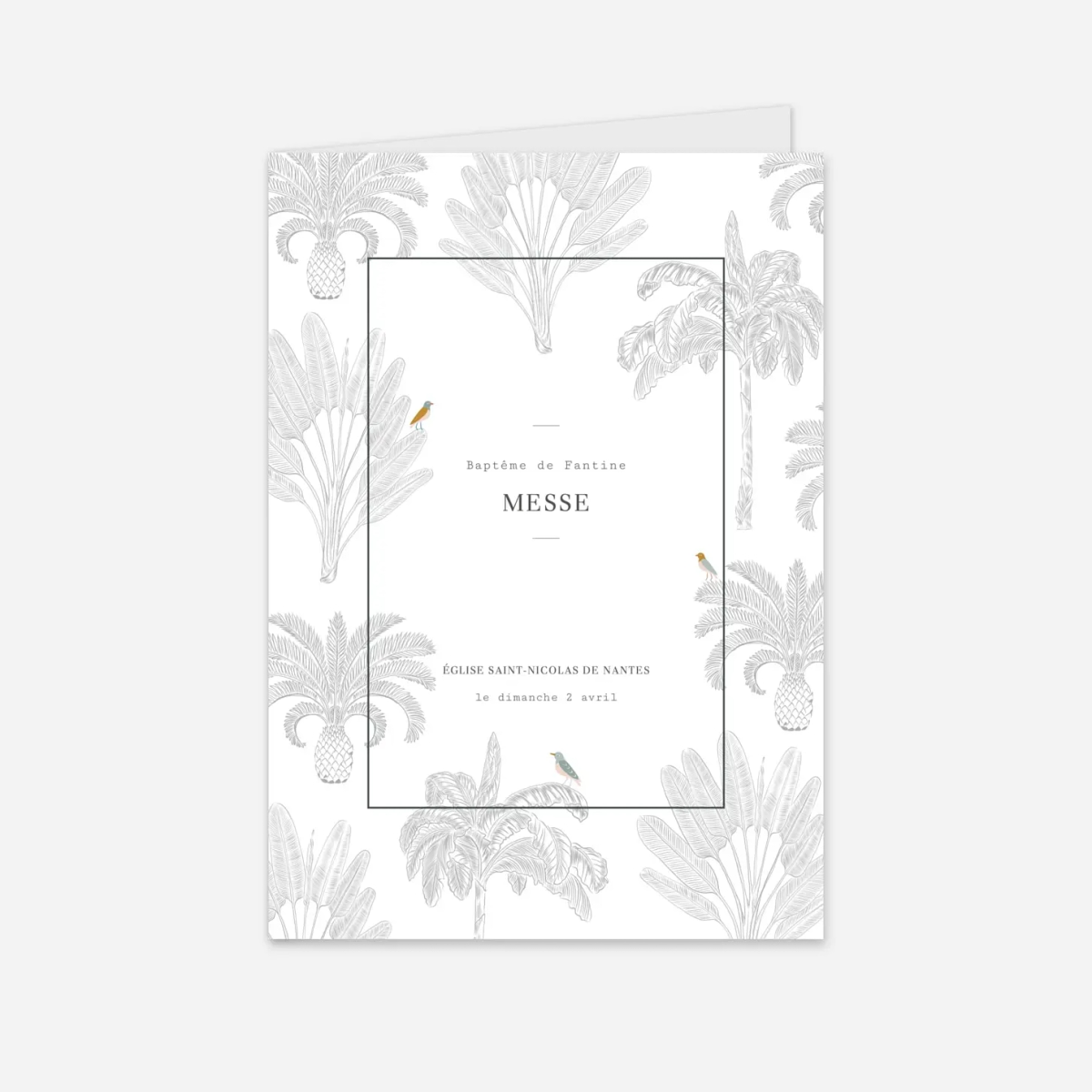 Livret de messe baptême Oiseaux de paradis