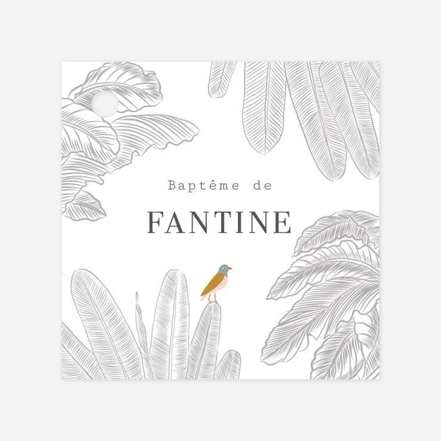 Étiquette baptême Oiseaux de paradis