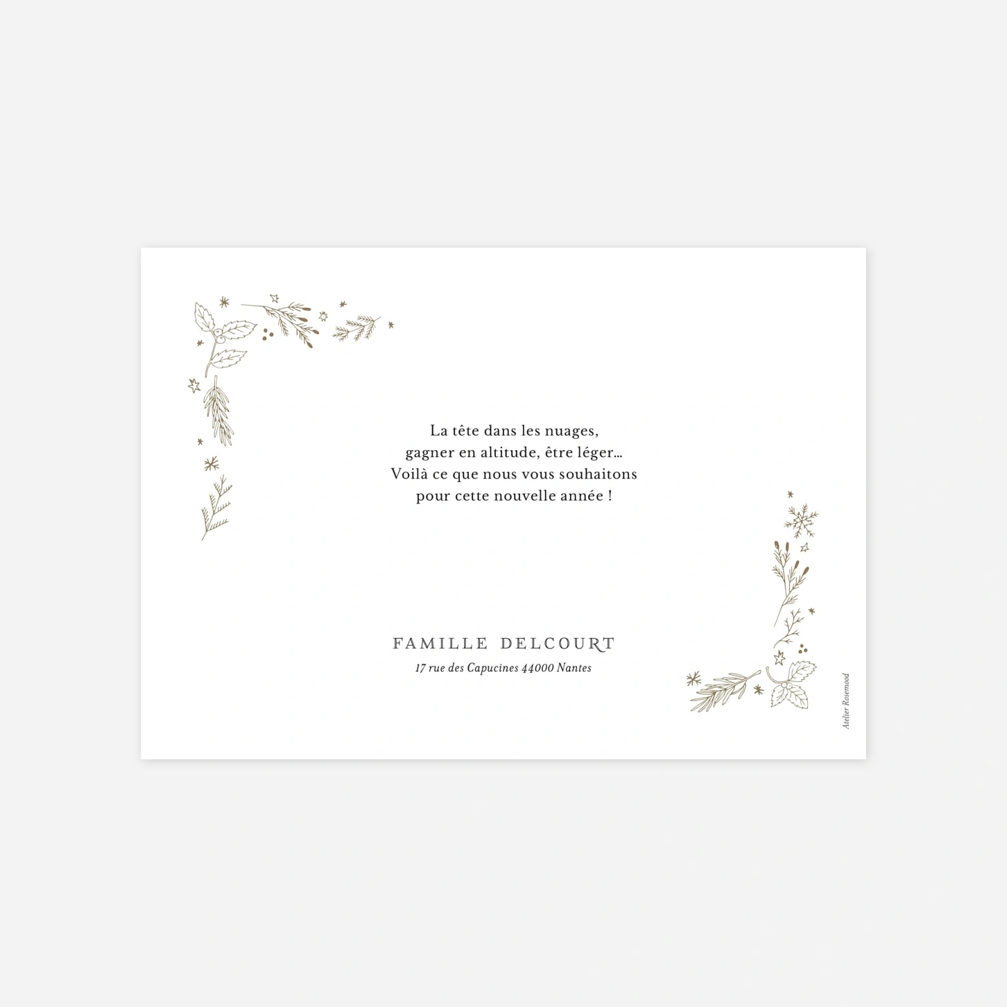 Carte de voeux Ornement festif meilleurs voeux