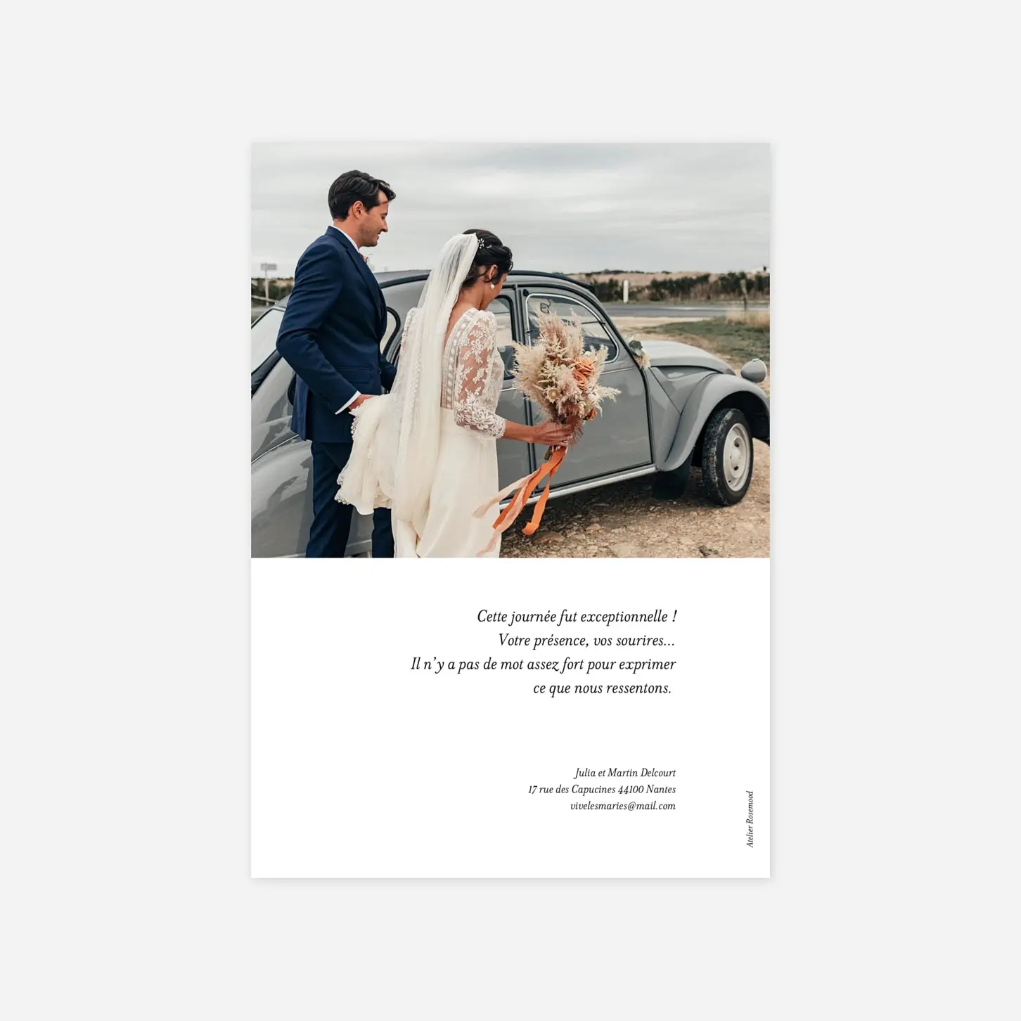 Carte de remerciements Ornement