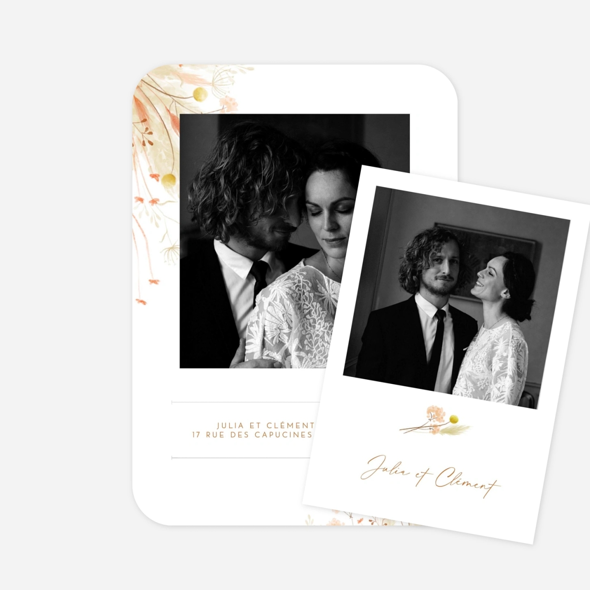 Carte de remerciements Pampas fleuries