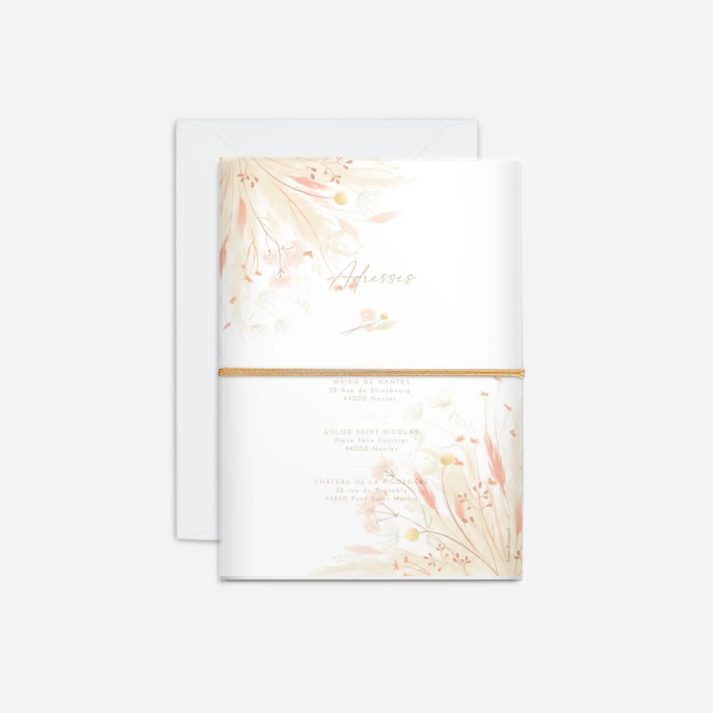 Faire-part mariage Pampas fleuries