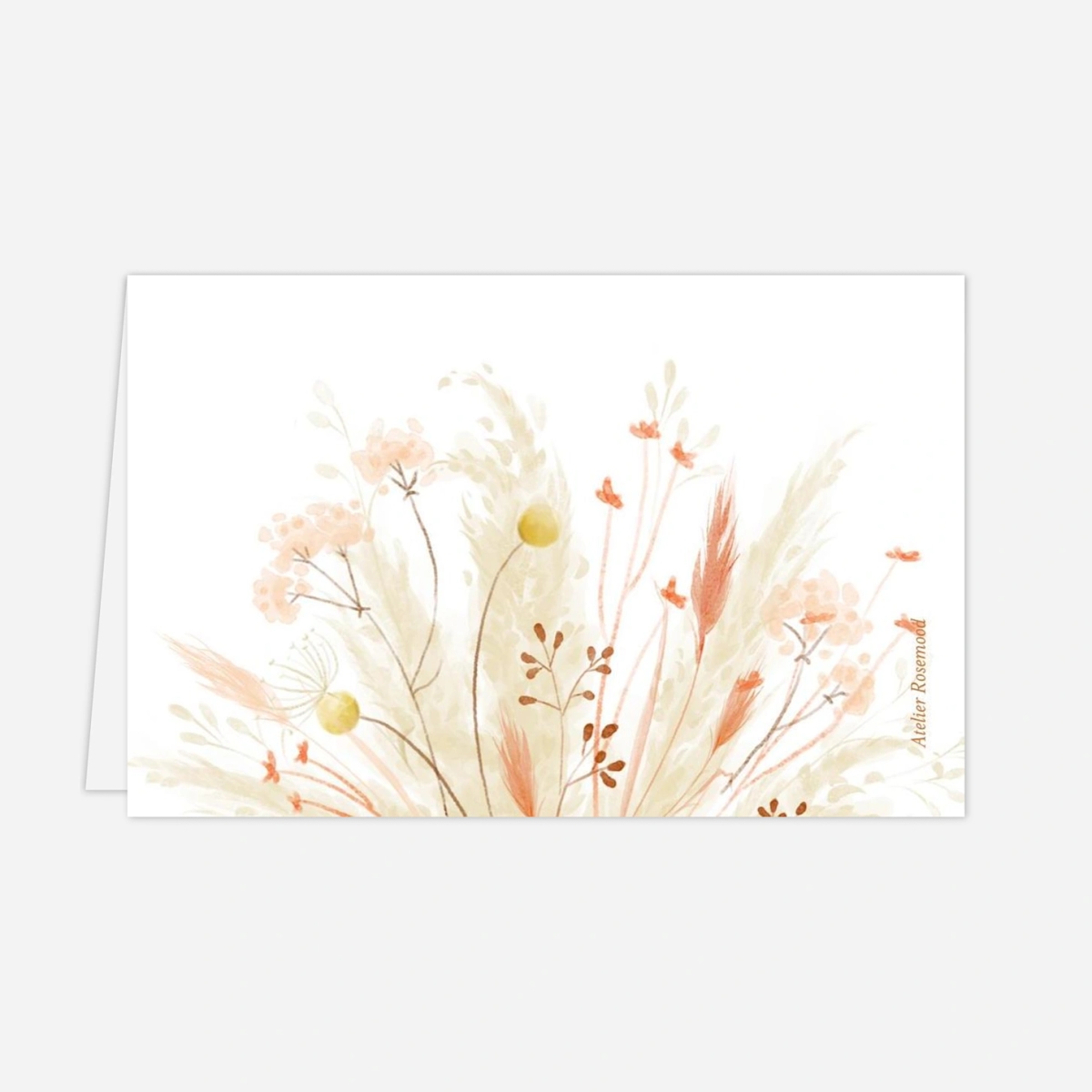 Marque-place mariage Pampas fleuries